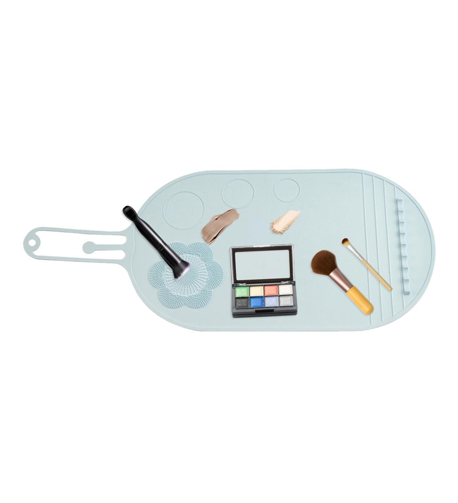 Make up Brush Cleaner Pad Silicone Cleanser Brush Clean Pad - Brush Clean Pad Cleanser Multifunctional Cosmetic Cleaning Pads Portable Cosmetic Brush Scrubber Mat blue - Buy Online on GoSupps.com