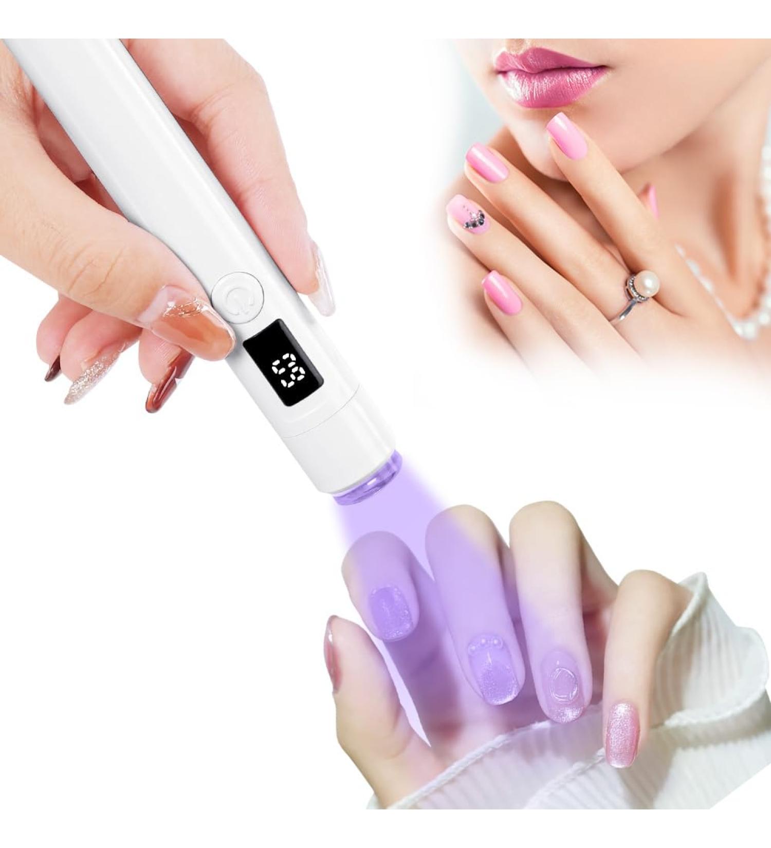 URAQT Handheld UV Nail Lamp - Rechargeable USB Nail Dryer with LED Screen and Timer | Portable Gel Nail Light for Women - Buy Online on GoSupps.com
