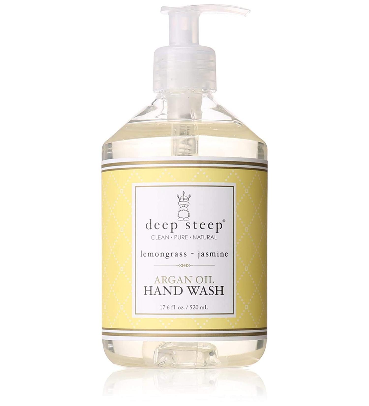 Deep Steep Argan Oil Hand Wash - Lemongrass & Jasmine - 17.6 fl oz | Nourishing & Aromatic - Buy Online on GoSupps.com
