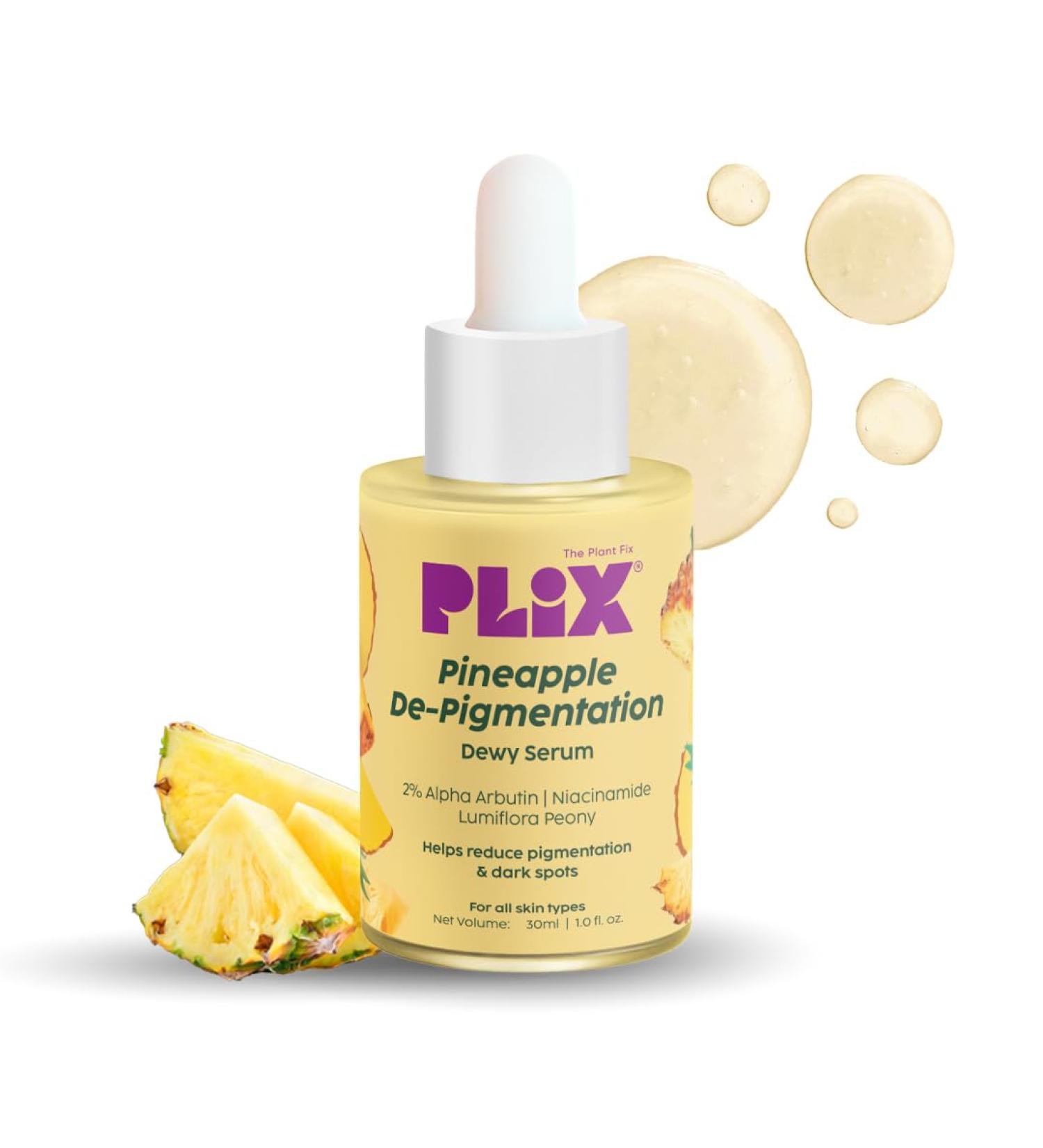 PLIX - THE PLANT FIX Alpha Arbutin S rum de d pigmentation pour le visage ros l'ananas 2 % pour l' limination de la pigmentation et des taches sombres unisexe avec 10 % de niacinamide 5 % PHA pour - Buy Online on GoSupps.com