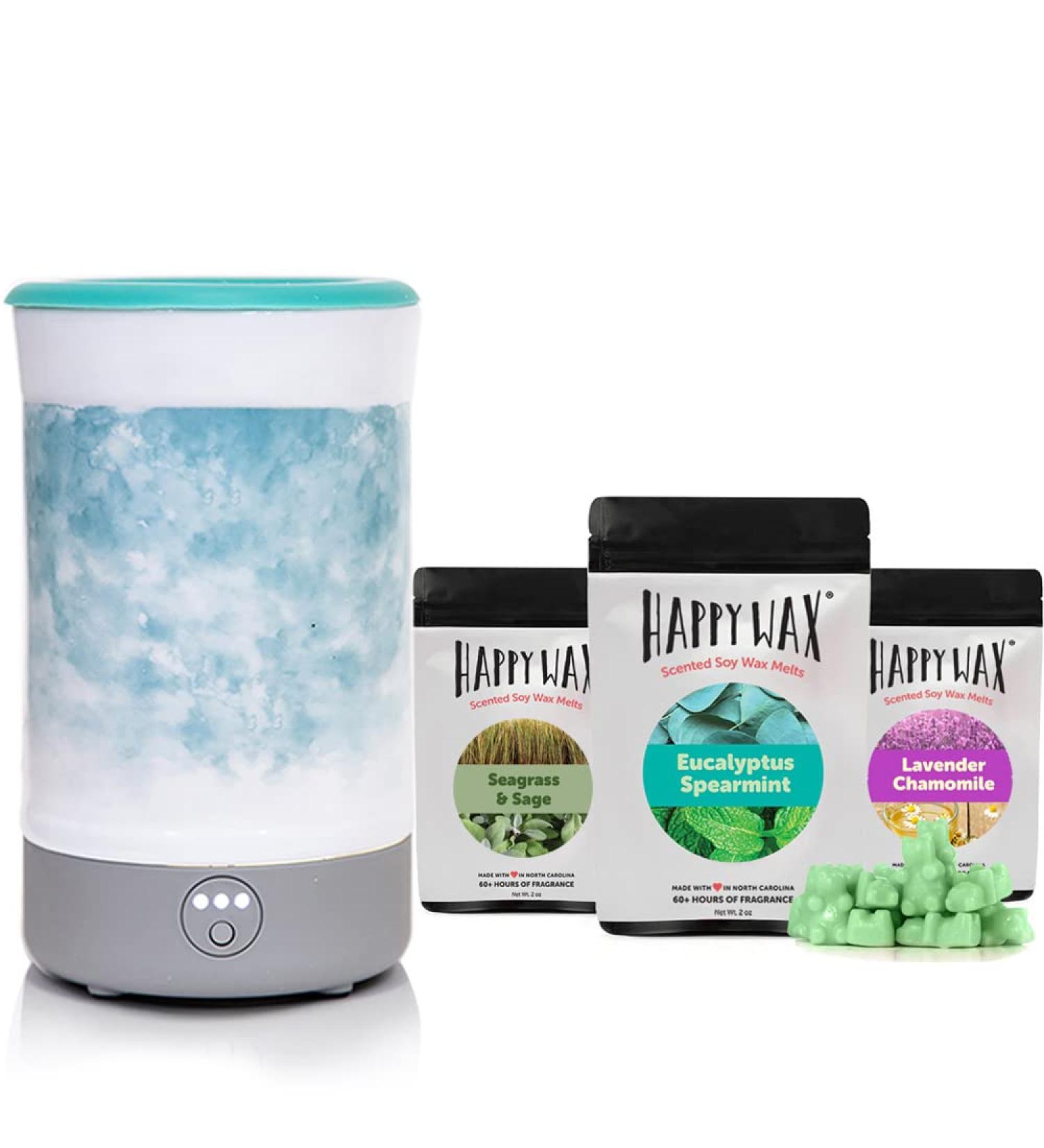Happy Wax Spa Collection: Wax Warmer & Melts Gift Kit with Natural Soy Wax & Essential Oils - Buy Online on GoSupps.com