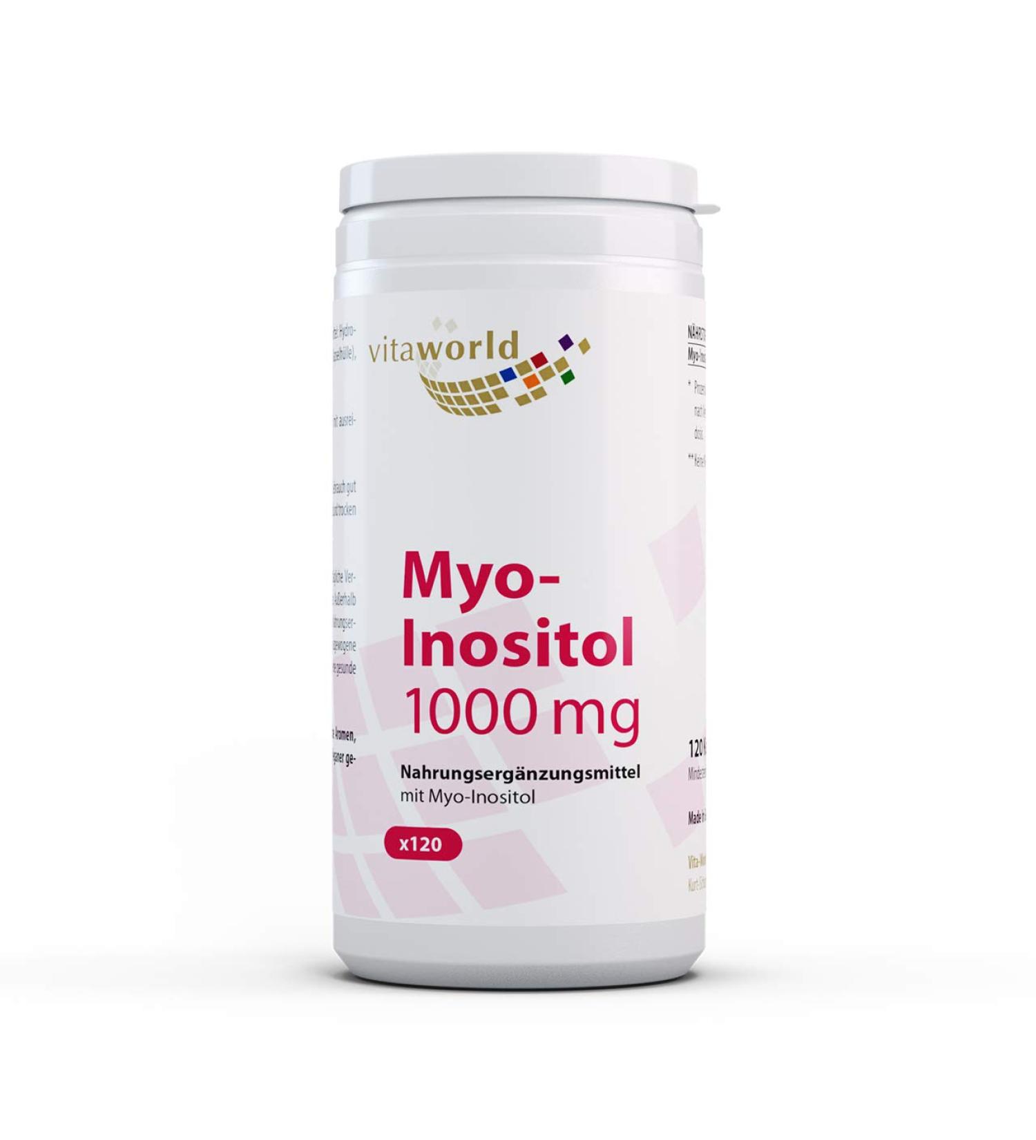 3 Pack Vita World Myo Inositol 1000mg 3 x 120 Capsules Made in Germany