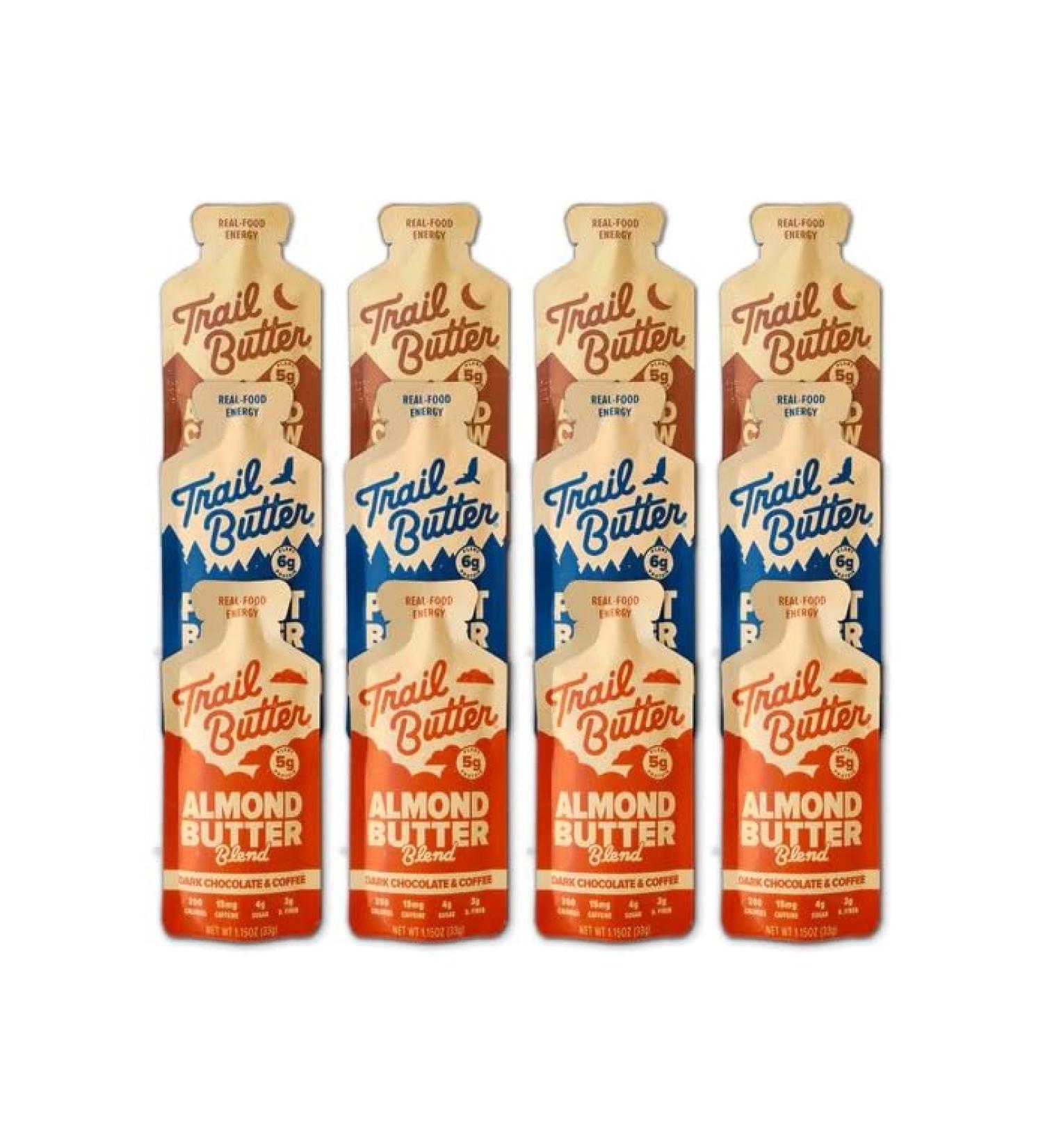 Trail Butter Lil'Squeeze Variety Pack of 12 (4 of each Flavour - Dark Chocolate & Coffee Maple Syrup & Sea Salt Salted Brownie Peanut) - Buy Online on GoSupps.com
