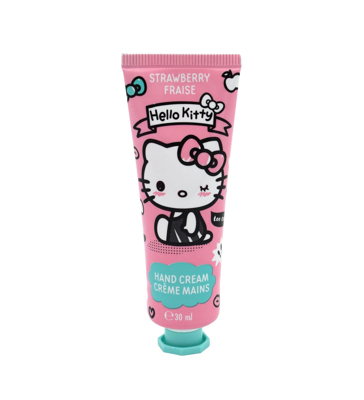 Hello Kitty Kids Strawberry Flavour Nourishing & Moisturising Hand Cream with Shea Butter Enriched Formula for Soothing Hydration Natural & Vegan Dermatologically Tested Hand Cream for Kids 30ml