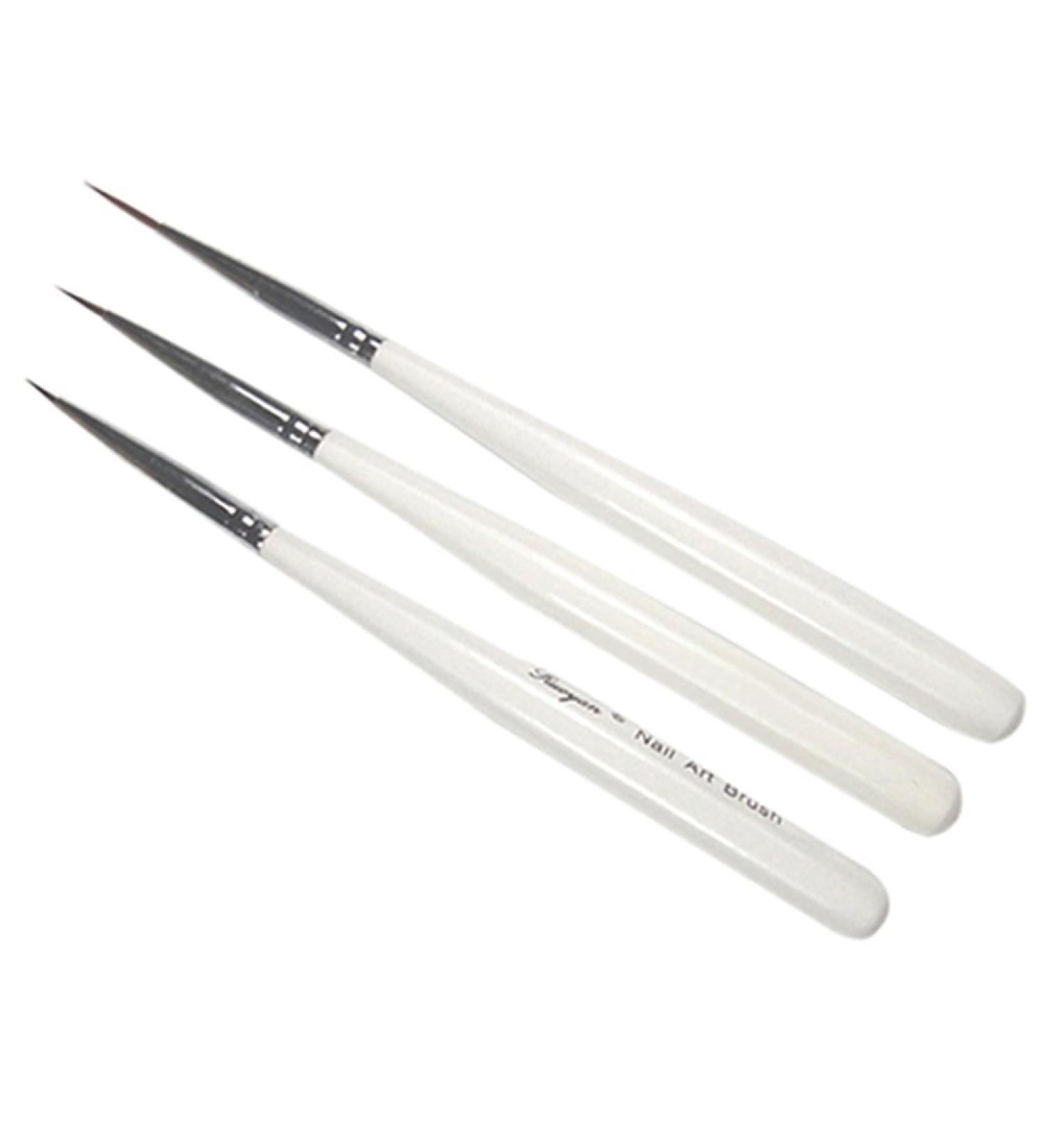 Brussels08 3-part nail art brush set nail brush UV-Gel malfstift liner flower drawing pen manicure fine details stone painting polish brush for nail studio art painting accidentally