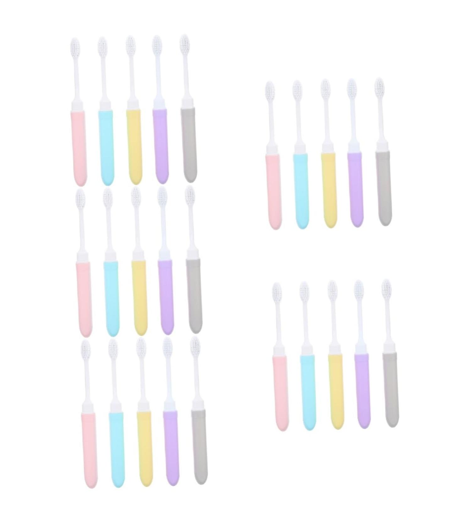 Healvian 25 Pack Travel Toothbrush Set - Collapsible & Foldable Toothbrushes for Adults | Ideal Camping & Travel Oral Care - Buy Online on GoSupps.com