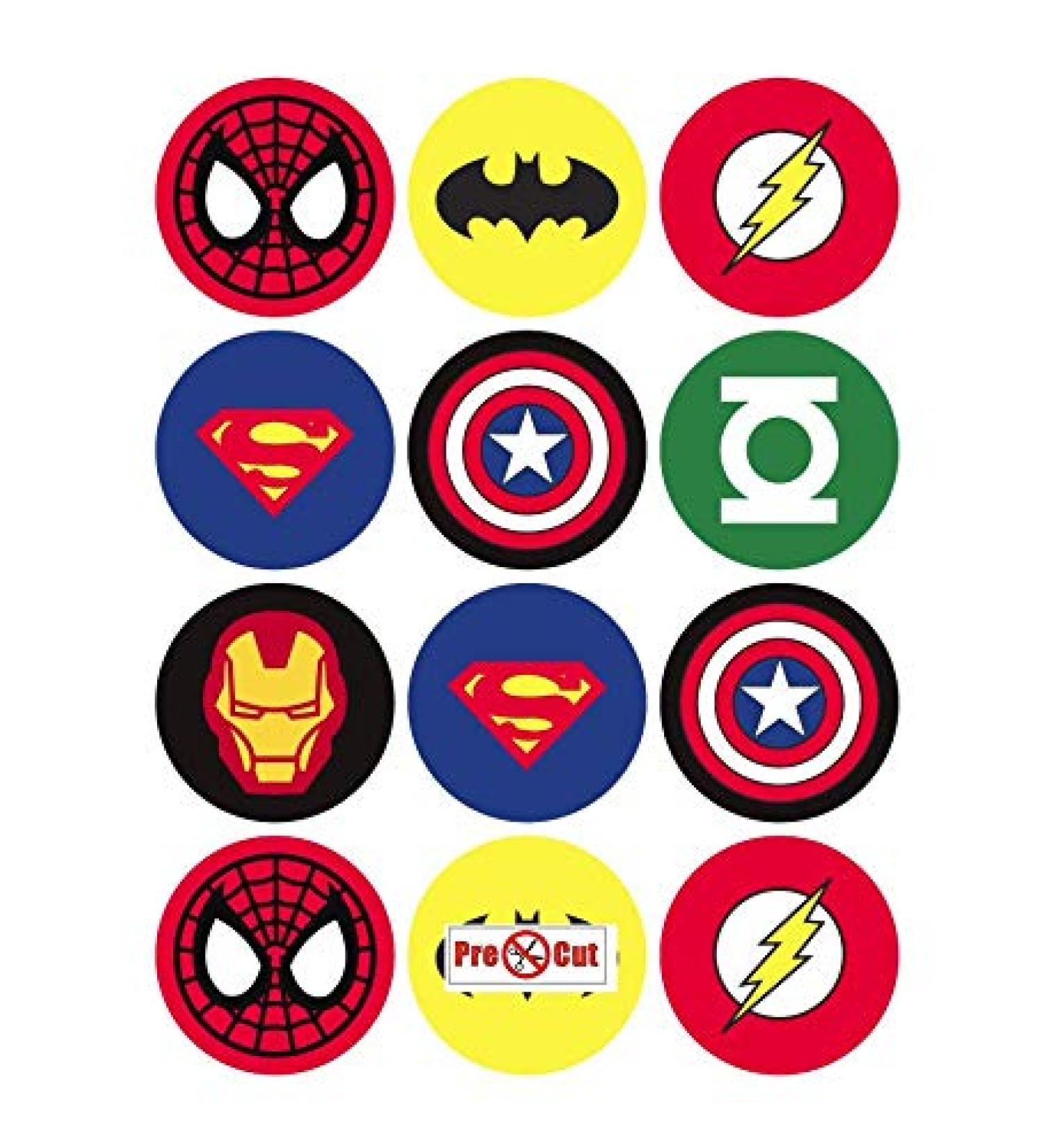35 x Pre Cut Super Hero Cake Cupcake Toppers/Decorations Edible Wafer Paper - Buy Online on GoSupps.com