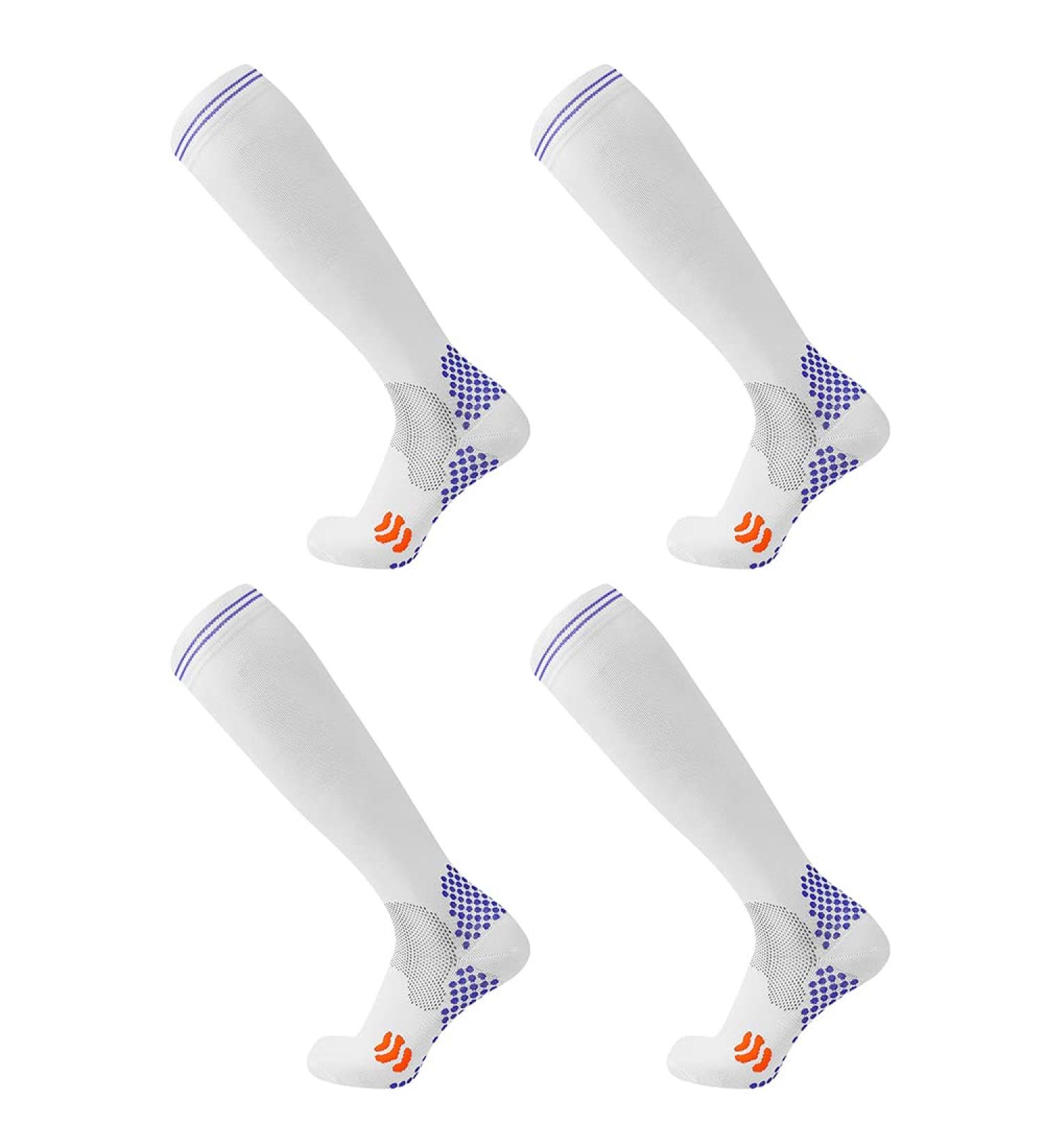 Unisex 20-30 mmHg Compression Socks (2 Pair) for Cycling Running Support - XXL White - Buy Online on GoSupps.com
