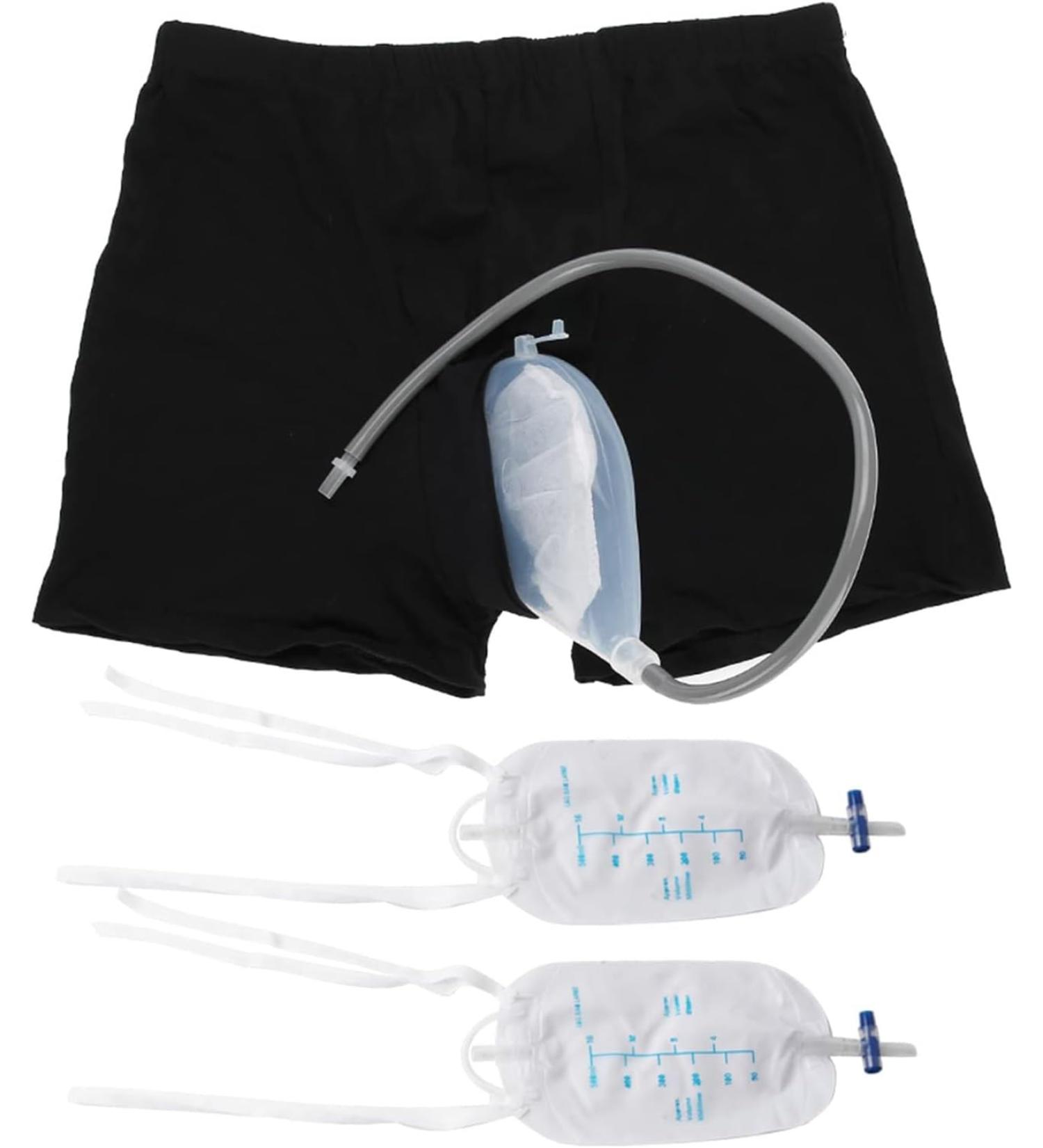 Wearable Urine Bag Incontinence Pants for Men Portable Leak Proof Urine Funnel Silicone Adults Man Elderly Pee Bag Urinal Urine System Holder Bag for Travel Outdoor Use (Size : Small (52-76cm)) - Buy Online on GoSupps.com