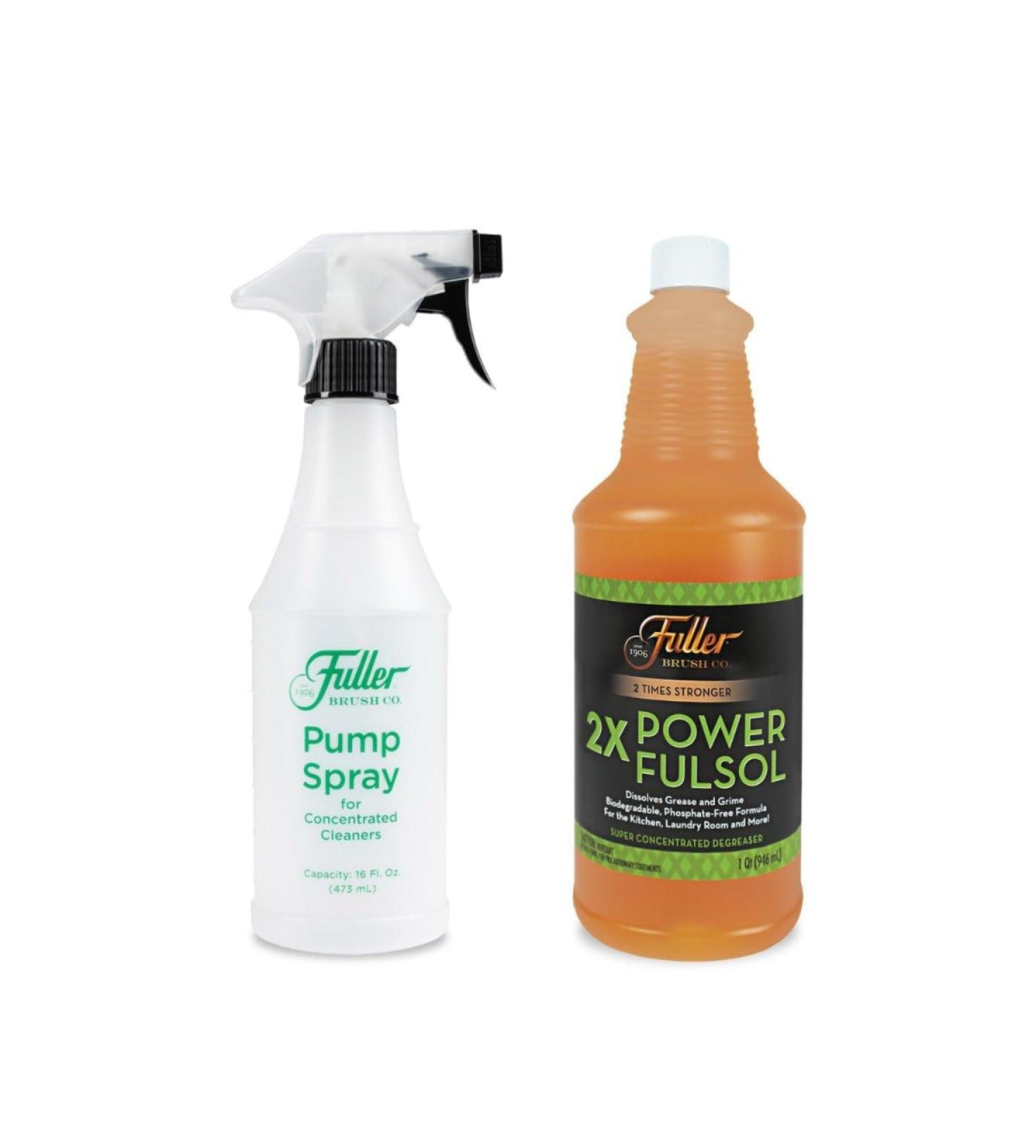 Fuller Brush 2X Power Fulsol Degreaser PLUS Easy-To-Use Spray Bottle - Powerful Multi-Surface Degreaser Concentrate - All Purpose Oil Grease & Grime Cleaner For Kitchen Laundry Bathroom Garage
