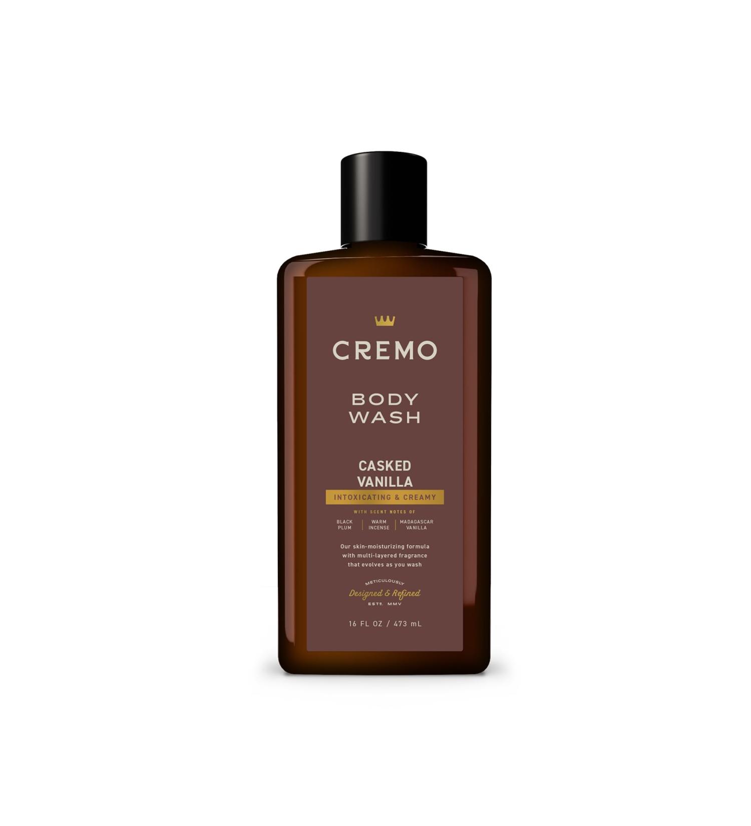 Cremo Body Wash Men Notes of Black Plum Warm Incense and Madagascar Vanilla Rich-Lathering Casked Vanilla 16 Fl Oz - Buy Online on GoSupps.com
