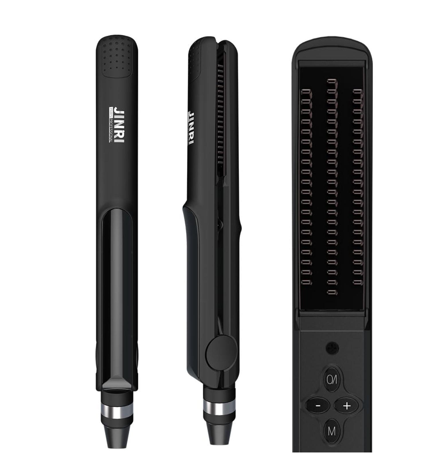3 IN 1 Heated Styling Tool - Straightening Brush Crimper & Flat Iron for Smooth Anti-Frizz Hair | Electric Hot Styling Brush (Black) - International Shipping Available - Buy Online on GoSupps.com