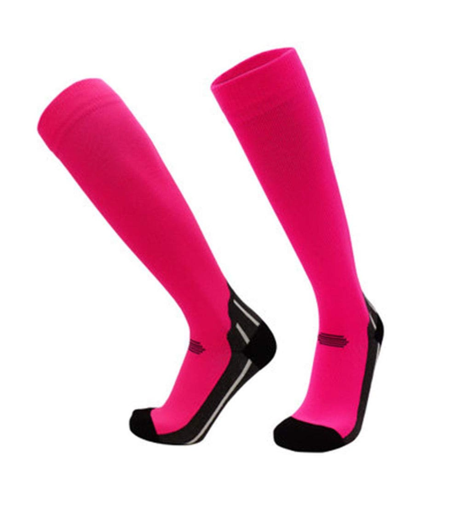 ZLYJ Compression Stockings for Men & Women - 2 Pairs Ideal Sports Socks for Running & Marathons - M Pink - Buy Online on GoSupps.com
