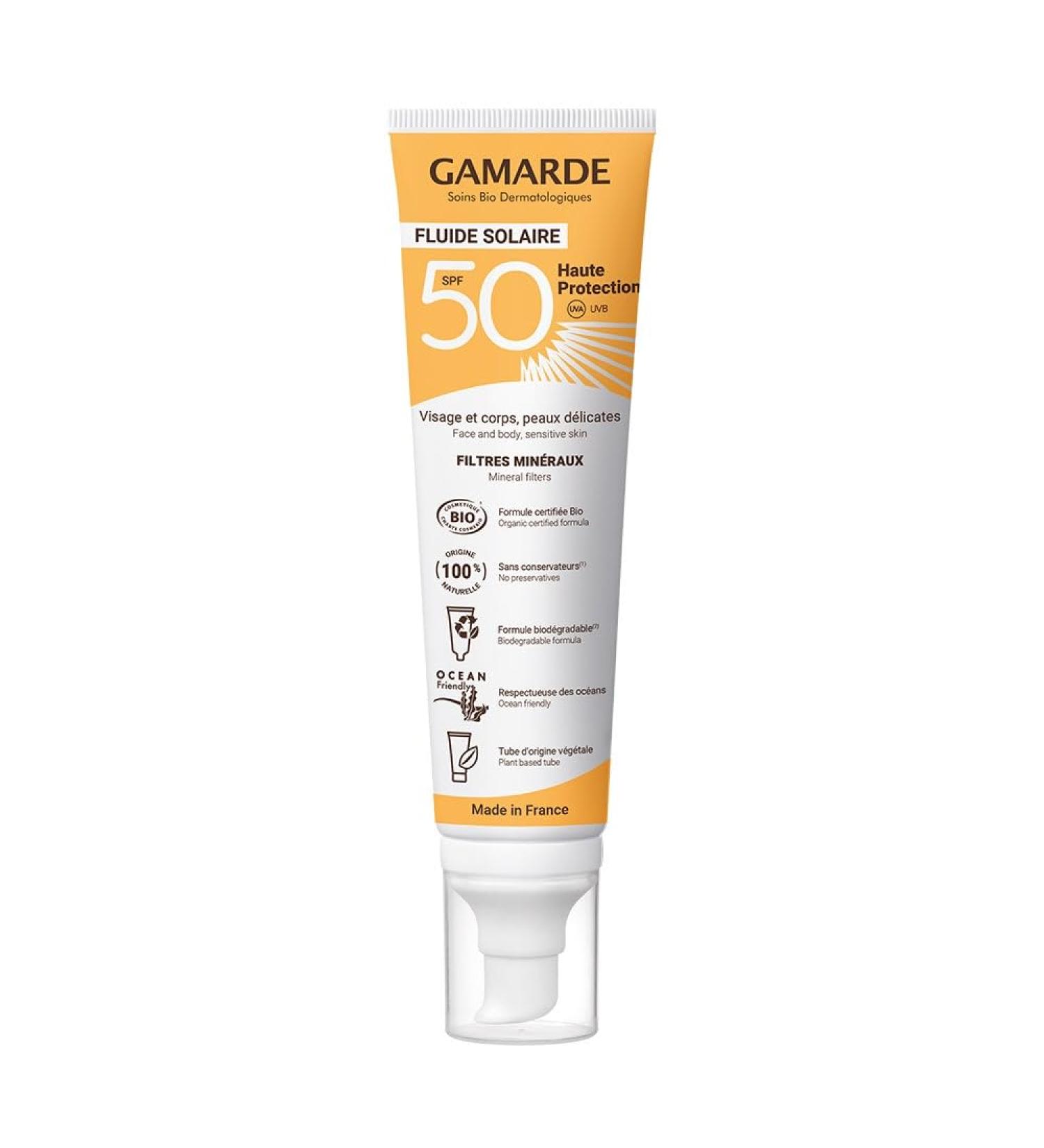 Sun Fluid Spf 50 Organic 100 ml High Protection Gamarde