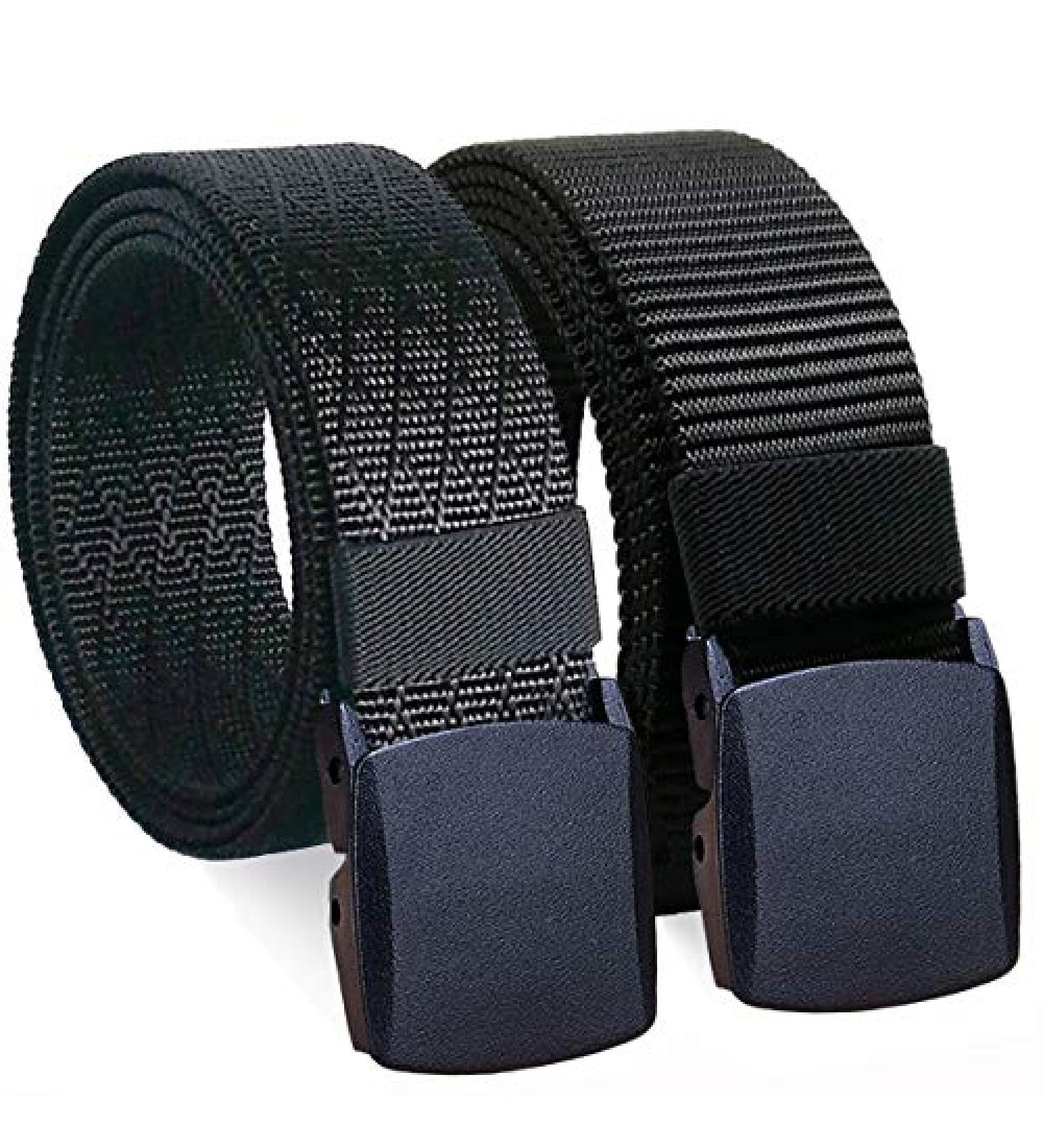 WYUZE 2 Pack Black Nylon Tactical Web Belt 1.5 for Men - Outdoor Military Style, Adjustable Waist size below 42 - Durable & Functional - Buy Online on GoSupps.com