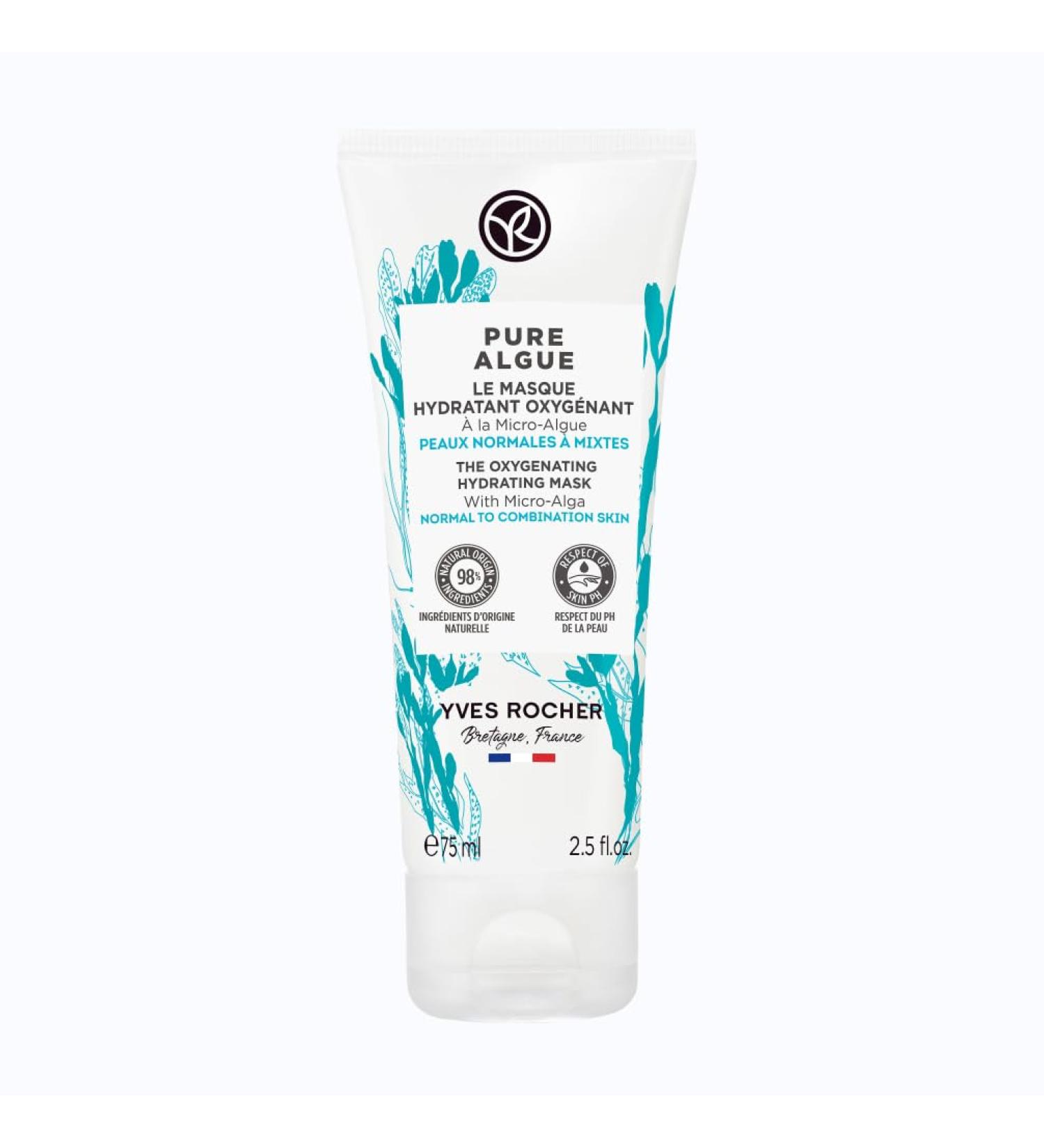 Yves Rocher PURE ALGUE Skin Oxygen Moisturising Mask - Hydrating Microalgae Skincare | 75ml Tube - Shop Internationally - Buy Online on GoSupps.com