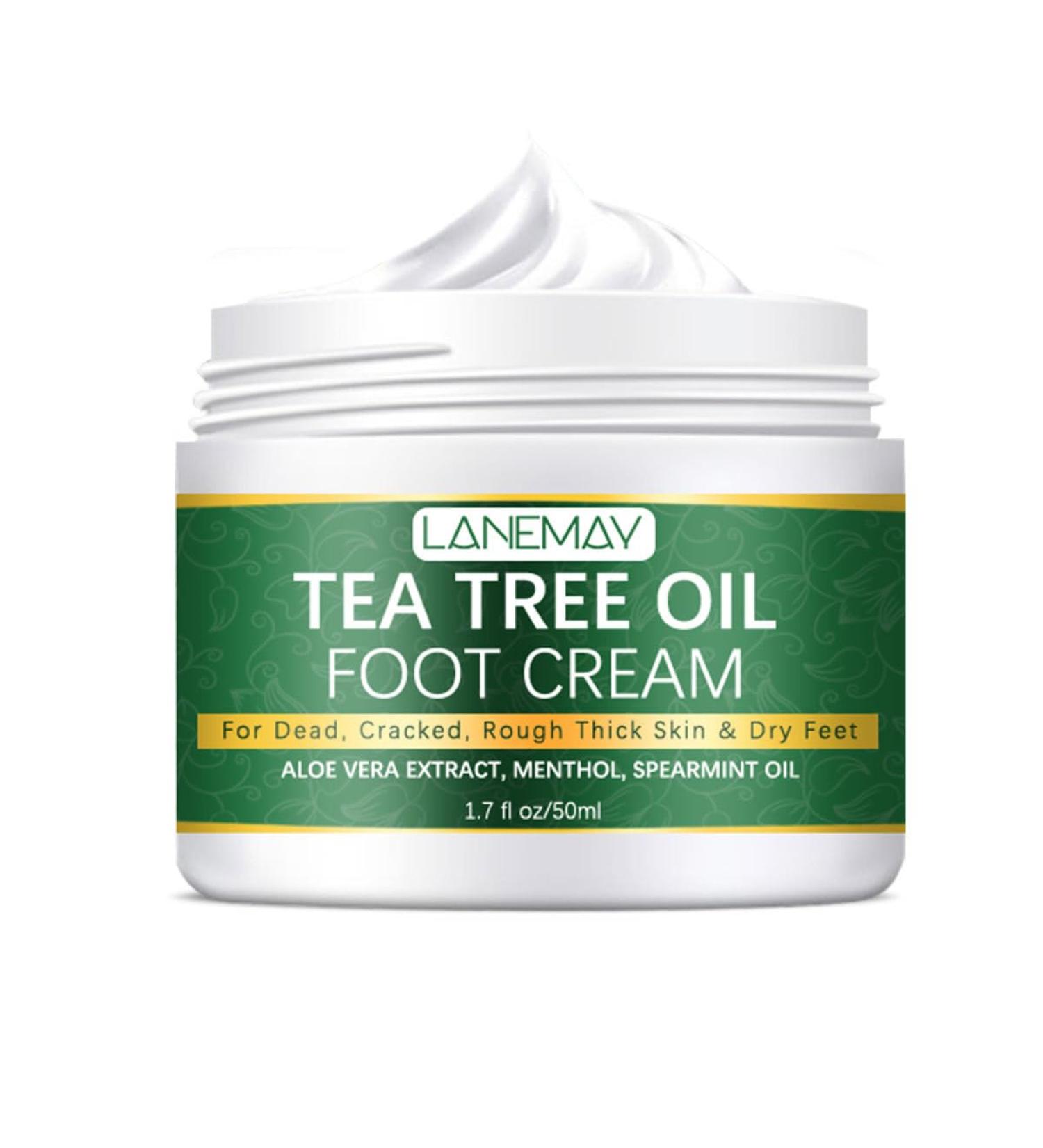 Tea Tree Oil Foot Cream for Cracked Rough Dead & Dry Skin Intensive Moisturizes & Softens Skin With Aloe Vera Cracked Heel Feet Foot Balm Skin Care Moisturizing Lotion for Men and Women - Buy Online on GoSupps.com