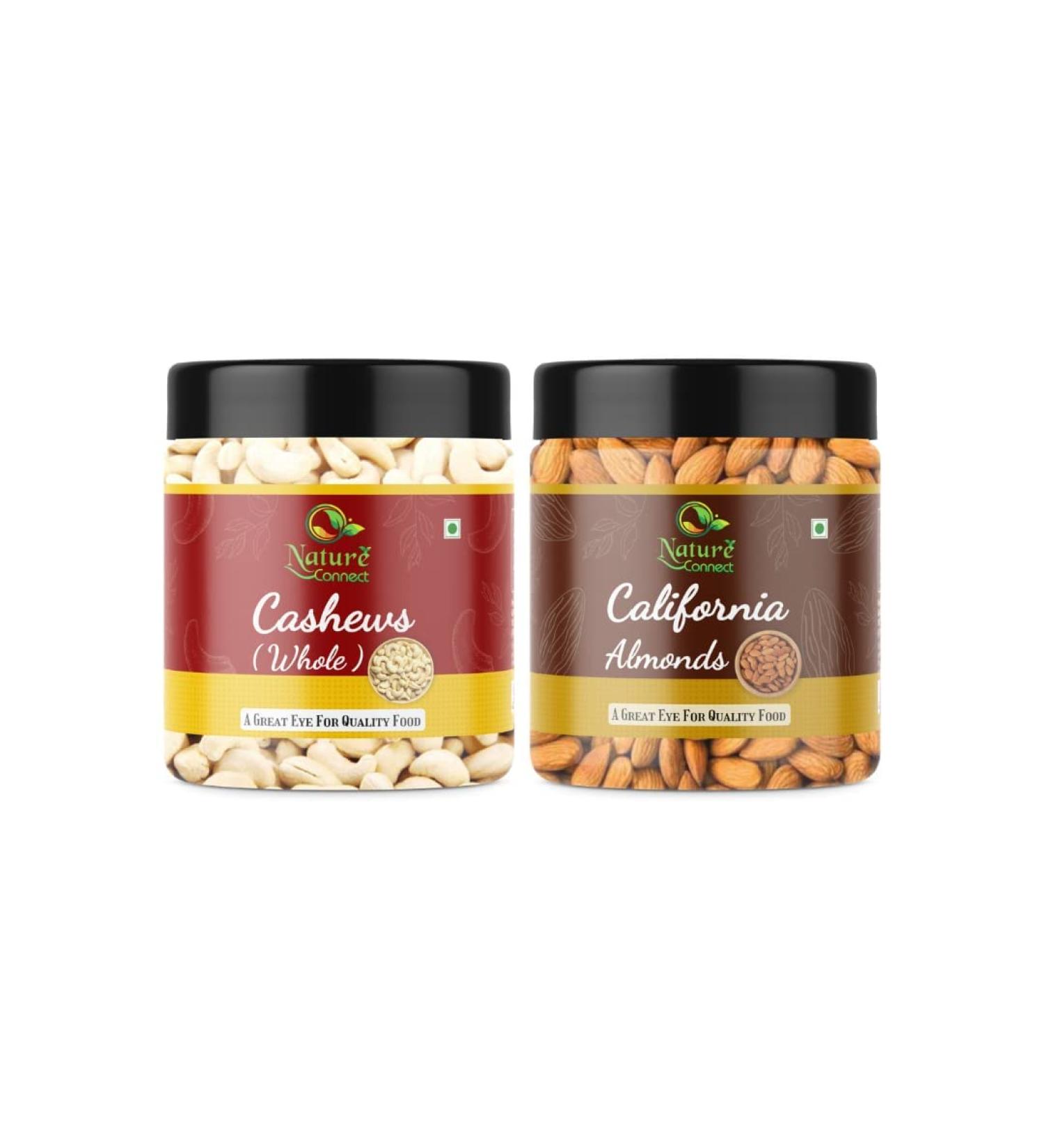 Nature Connect Dry Fruits Combo (Almond Cashew (250 gm x 2) 500 gm (Pack of 2)_Packing May Vary - Buy Online on GoSupps.com