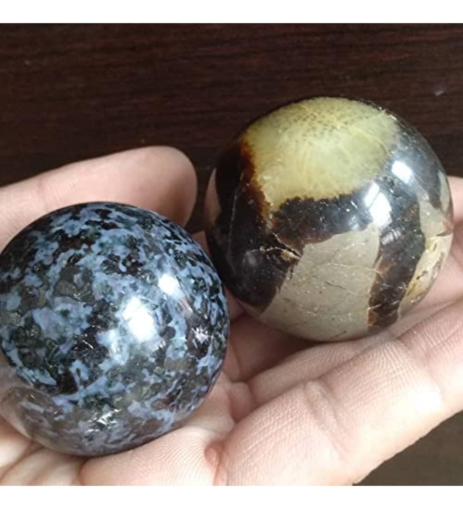 45mm Natural Gabbro Polished Ball Madagascar Calcium Feldspar Great Choice for Home Decoration Full of Texture - Buy Online on GoSupps.com