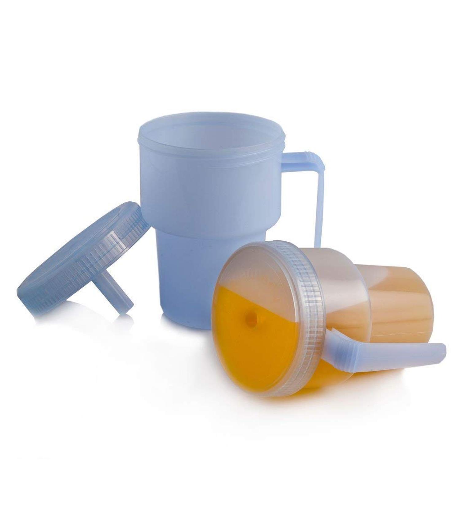 Spill-Proof Cup by LIBERTY Assistive - 7 oz Kennedy Cup with Easy Grip Handle, Good for Hot or Cold Liquid - Daily Living Aid for Seniors or People with Disabilities