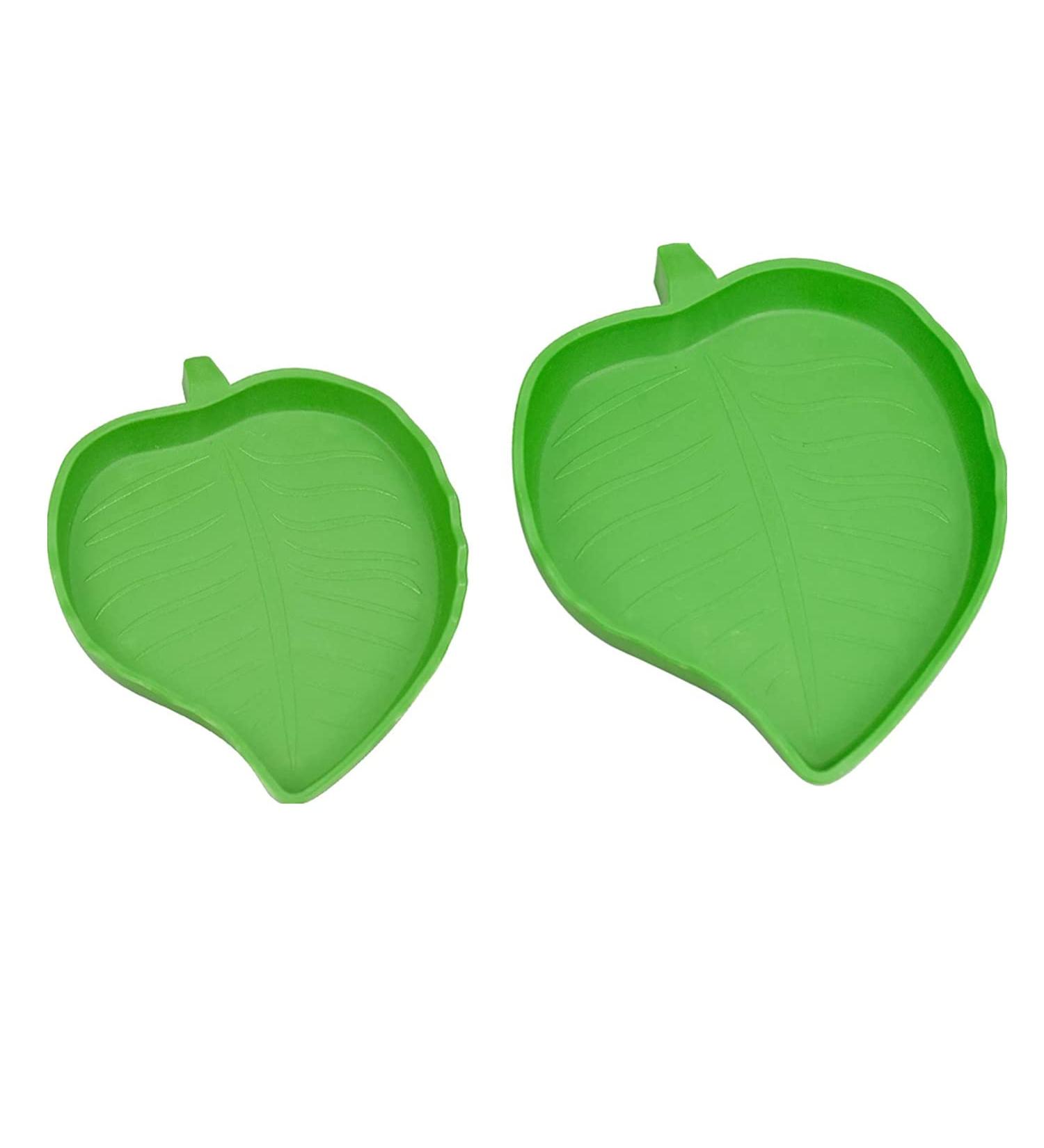 ANZONGYI 2 Pieces Leaf Shape Reptile Food Bowls Food Feeding and Water Dish Plate Used for Tortoise Corn Snake Crawl Pet Drinking and Eating - Buy Online on GoSupps.com