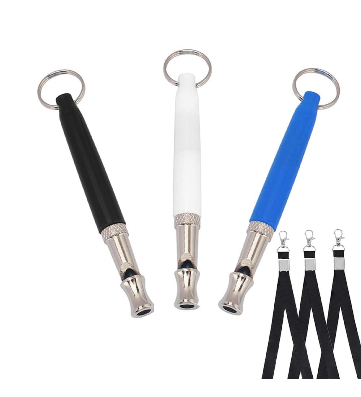 Esforzarse Dog Whistle Training 3 Pcs Puppy Training Dog Training Whistles with Lanyards Dog Whistles That Makes Dogs Come to You with Lanyard Blue Black and White - Buy Online on GoSupps.com