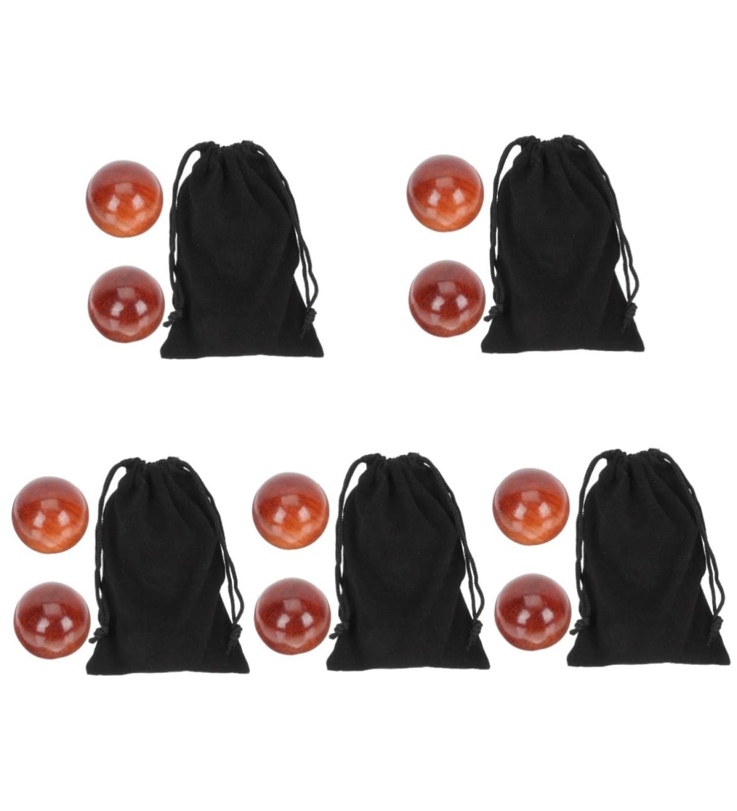 TOVINANNA 10 STK Health Ball - Wooden Palm Massage Ball for Hand Therapy & Gymnastics Fitness - Optimal Hand Grip & Relaxation Tool - Buy Online on GoSupps.com