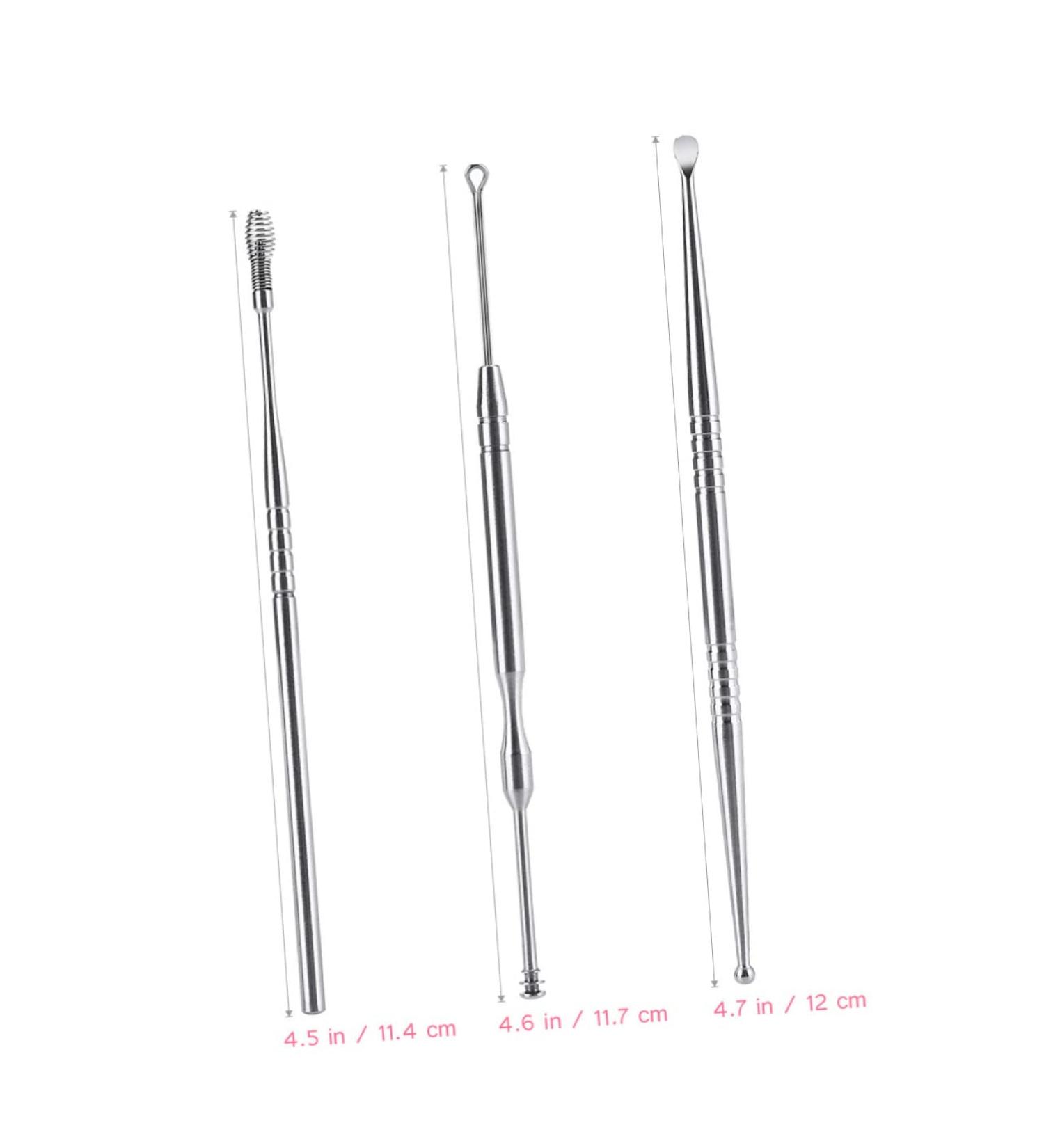 Stainless Steel Ear Spoon Set - 3pcs Ear Wax Removal Tool & Cleaner Kit - Buy Online on GoSupps.com