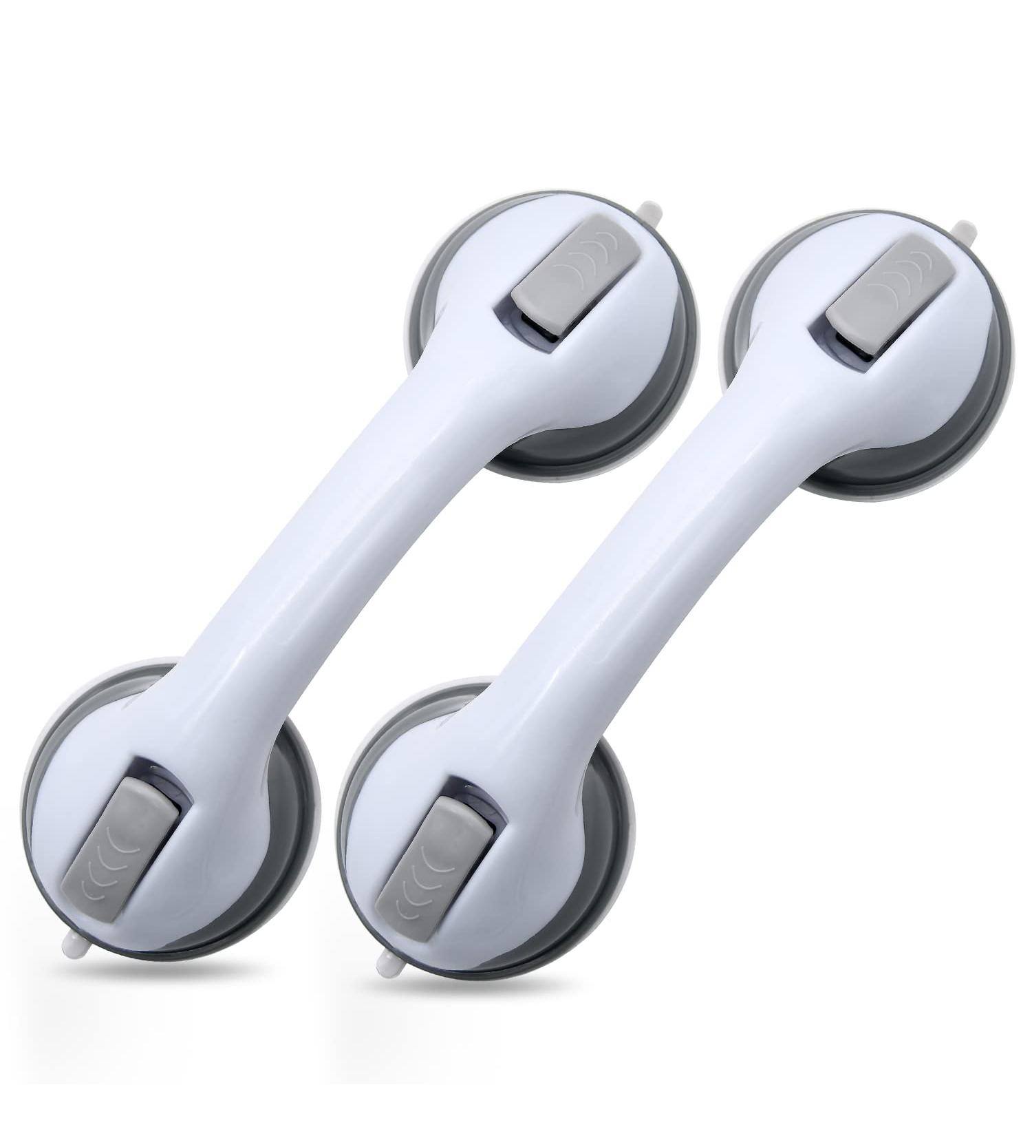 2 Pack 12 Bathroom Shower Handle with Strong Suction Cup Grip - Safety Grab Bars for Elderly & Handicap - Buy Online on GoSupps.com