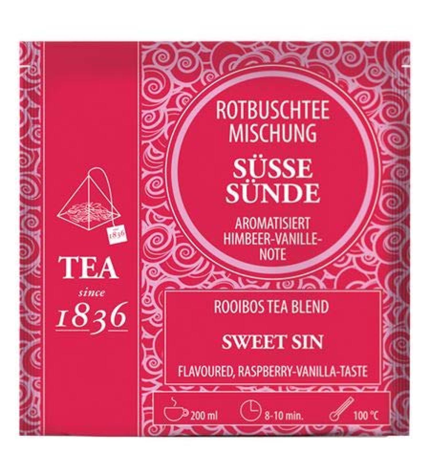 dethlefsen Rotbusch tea mix sweet sin raspberryvanillanut flavored 50 pyramid bags in 35 g bag - Buy Online on GoSupps.com