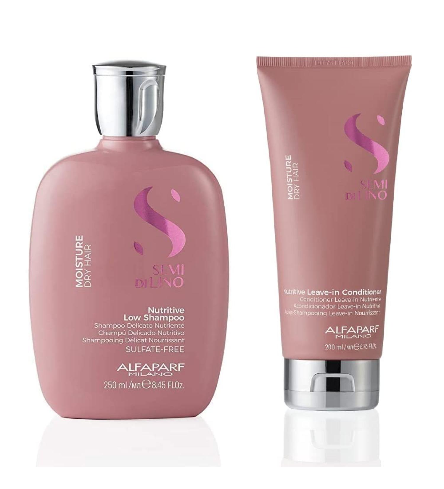 Alfaparf Milano Semi di Lino Moisture Nutritive Shampoo & Conditioner Set - Sulfate-Free, Color Safe, Moisturizing for Dry Hair - Adds Shine & Softness - Buy Online on GoSupps.com