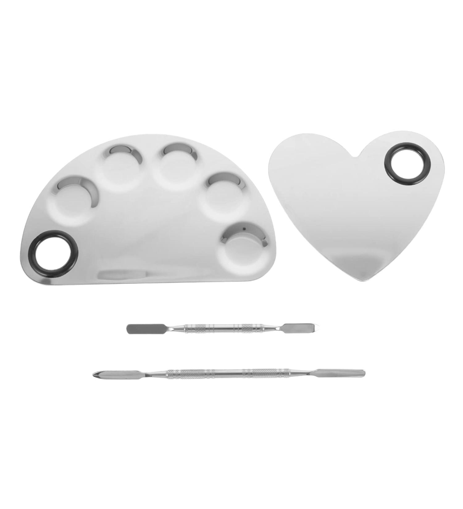 Buy Lurrose 2pc Stainless Steel Palette & Eyelash Tools - Creamy Eyeshadow & Makeup Palette for Cake & Nails | International Shipping - Buy Online on GoSupps.com