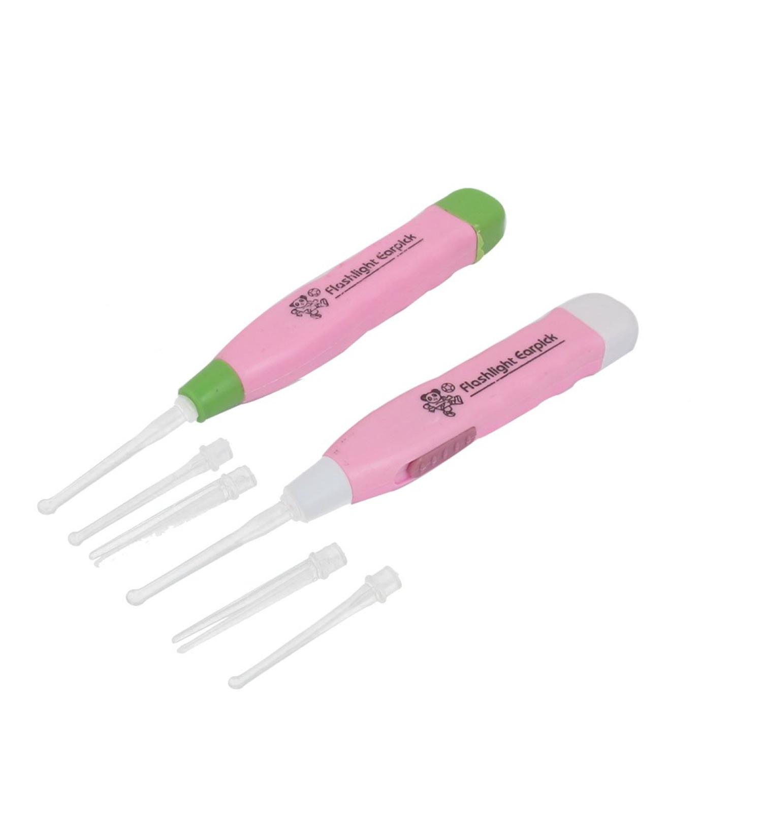 Qtqgoitem Plastic Flashlight Earpick Ear Wax Remover Curette Cleaner 2pcs Pink (Model: ca3 450 391 942 a20)