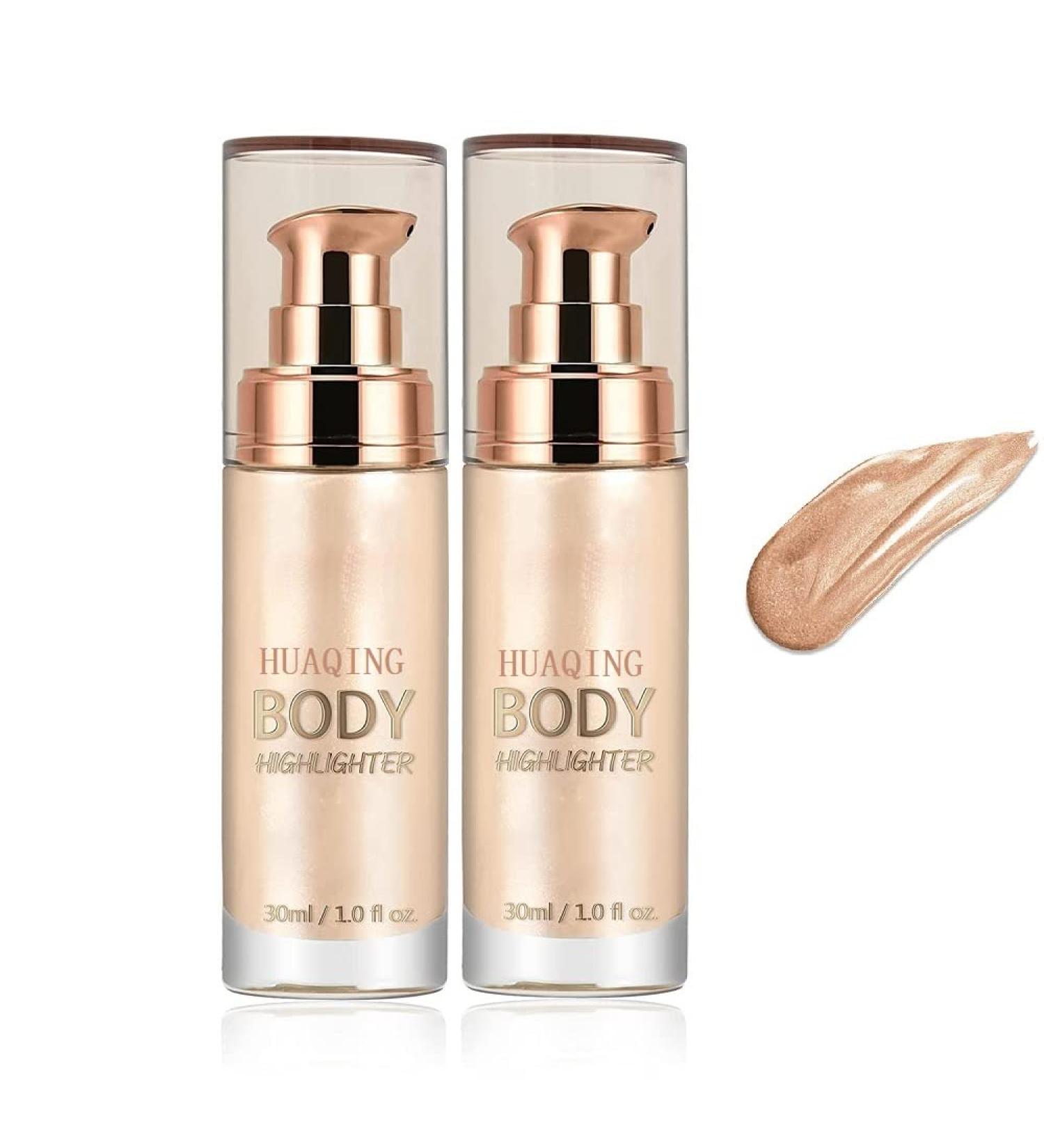 2 Pack High Gloss Waterproof Body Luminizer - Champagne Gold Glitter Face Shimmer Makeup Bronzer - Buy Online on GoSupps.com