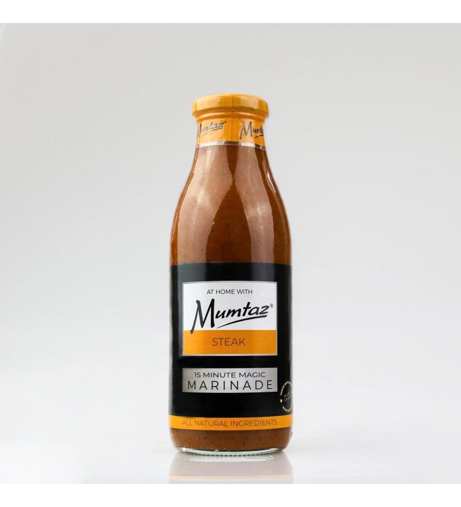 Mumtaz STEAK Marinade Sauce 500g 15 Minute Magic Marinade Medium Spiced BBQ-Grill-Roast-Stir or Air fry All Natural Ingredients Gluten Free Vegan Friendly. - Buy Online on GoSupps.com