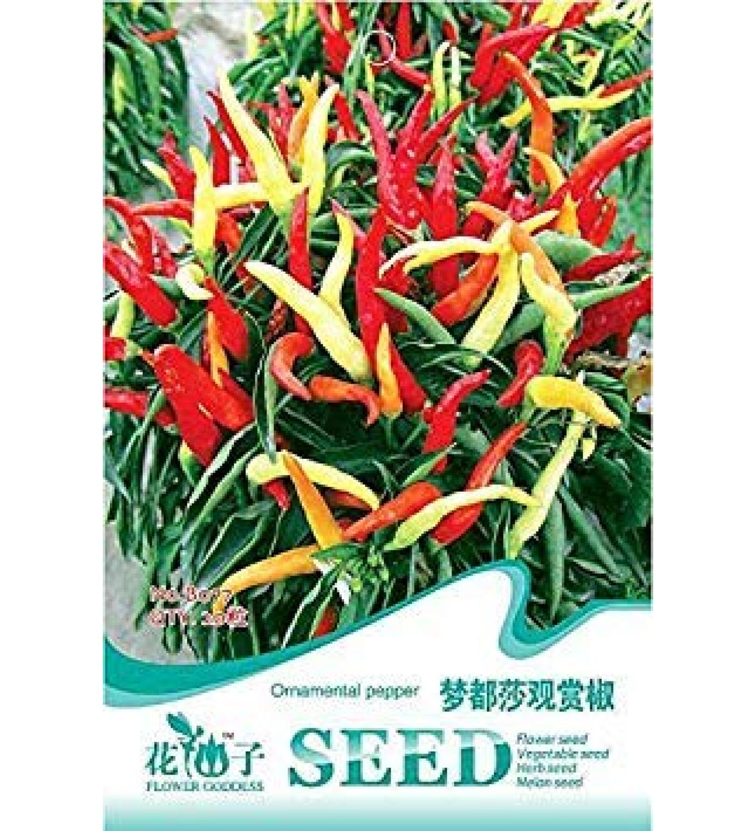 Potseed 2018 Capsicum F1 Medusa Ornamental Pepper Seeds Original Packaging 20 SeedsPack Sweet Chili Pepper Bright Colors B077