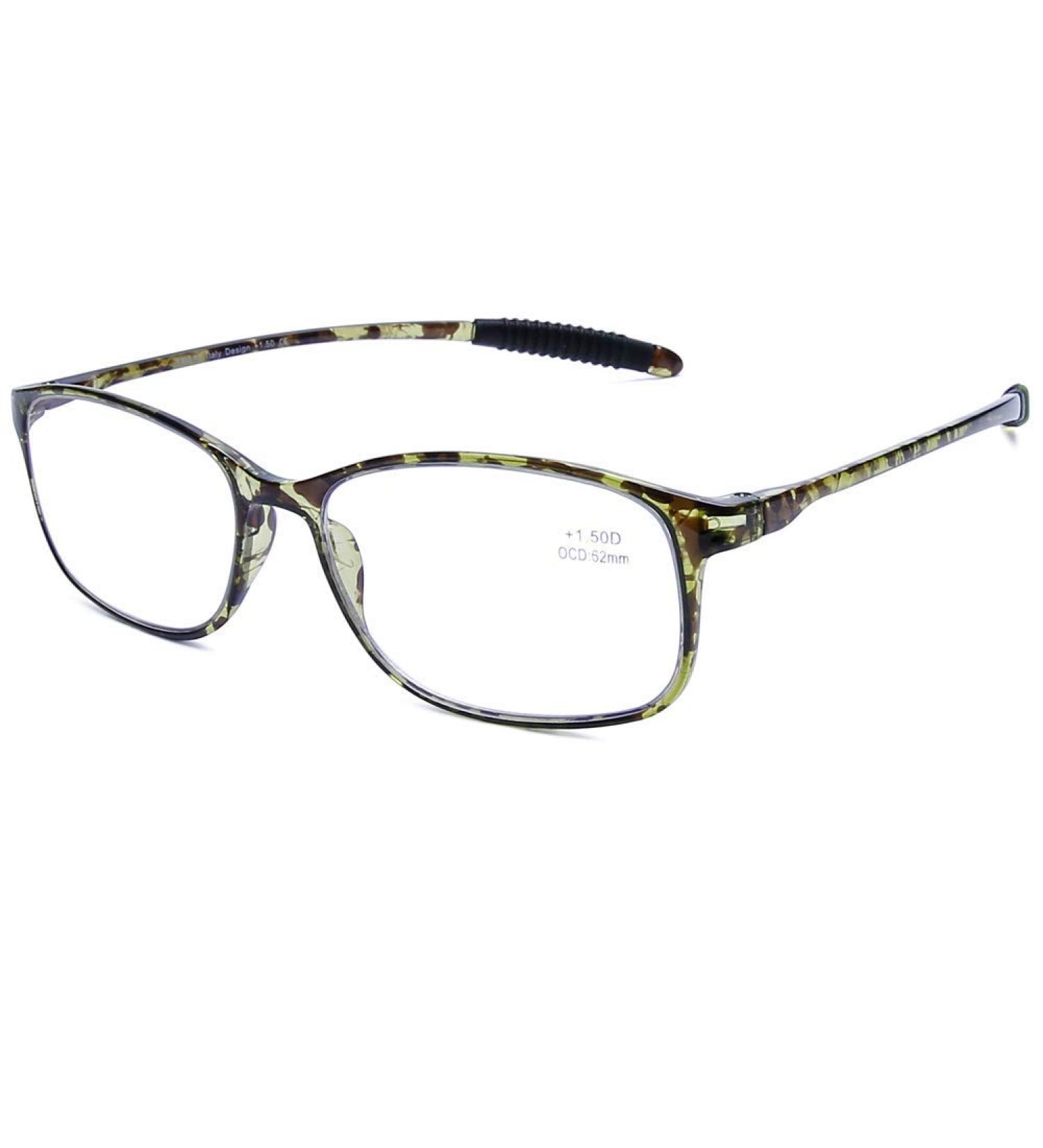 DOOViC Blue Light Filter Computer Reading Glasses - Unisex TR259-C in 9 Colors C8 Green Tortoiseshell 2.0x Magnification - Shop Now! - Buy Online on GoSupps.com