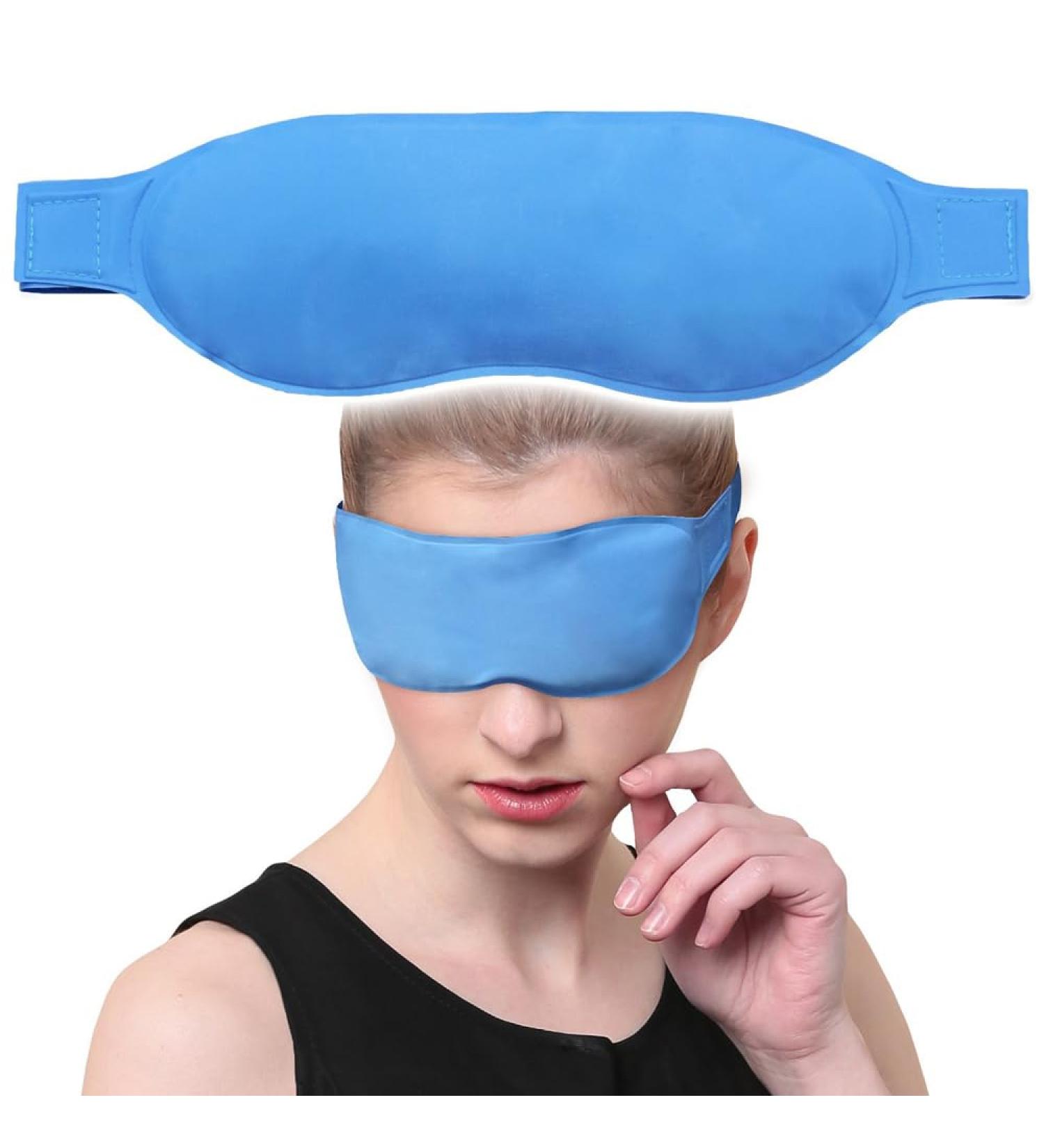 Cooling Eye Mask Gel Eye Mask for Hot Cold Therapy Reusable Eye Masks for Puffy Eyes Migraine Headache Dark Circles Sinus Pain Cooling Eye Mask for Sleeping (Blue) - Buy Online on GoSupps.com