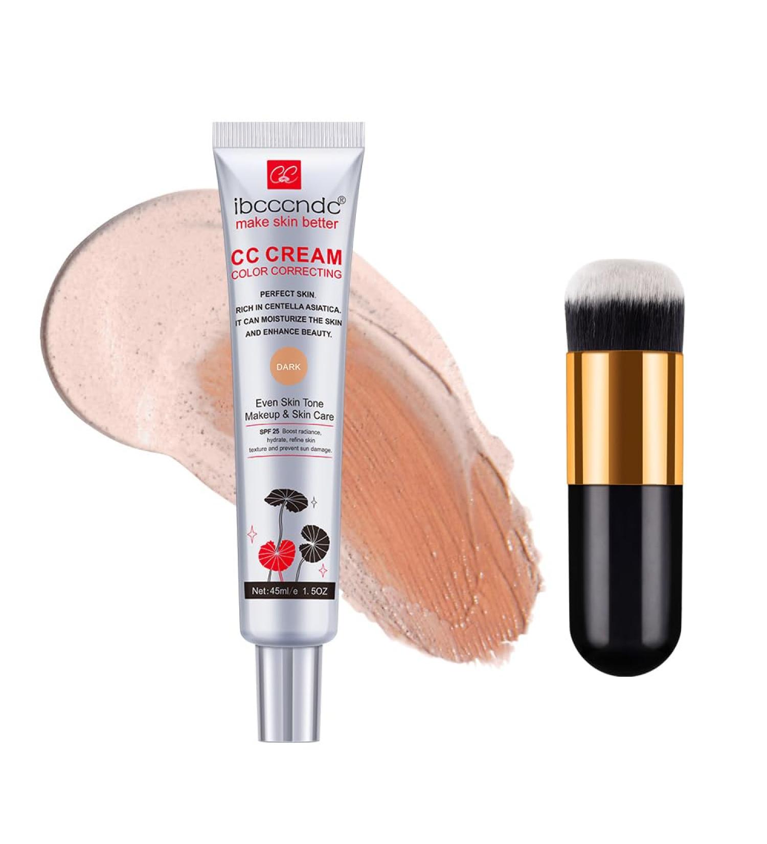 CC Cream Color Correcting Color Correcting CC Cream with Centella Asiatica and With SPF 25 Coverage Lightweight Foundation Boost Radiance Even Skin Tone Avoid Sun Damage (#1-Dark) - Buy Online on GoSupps.com