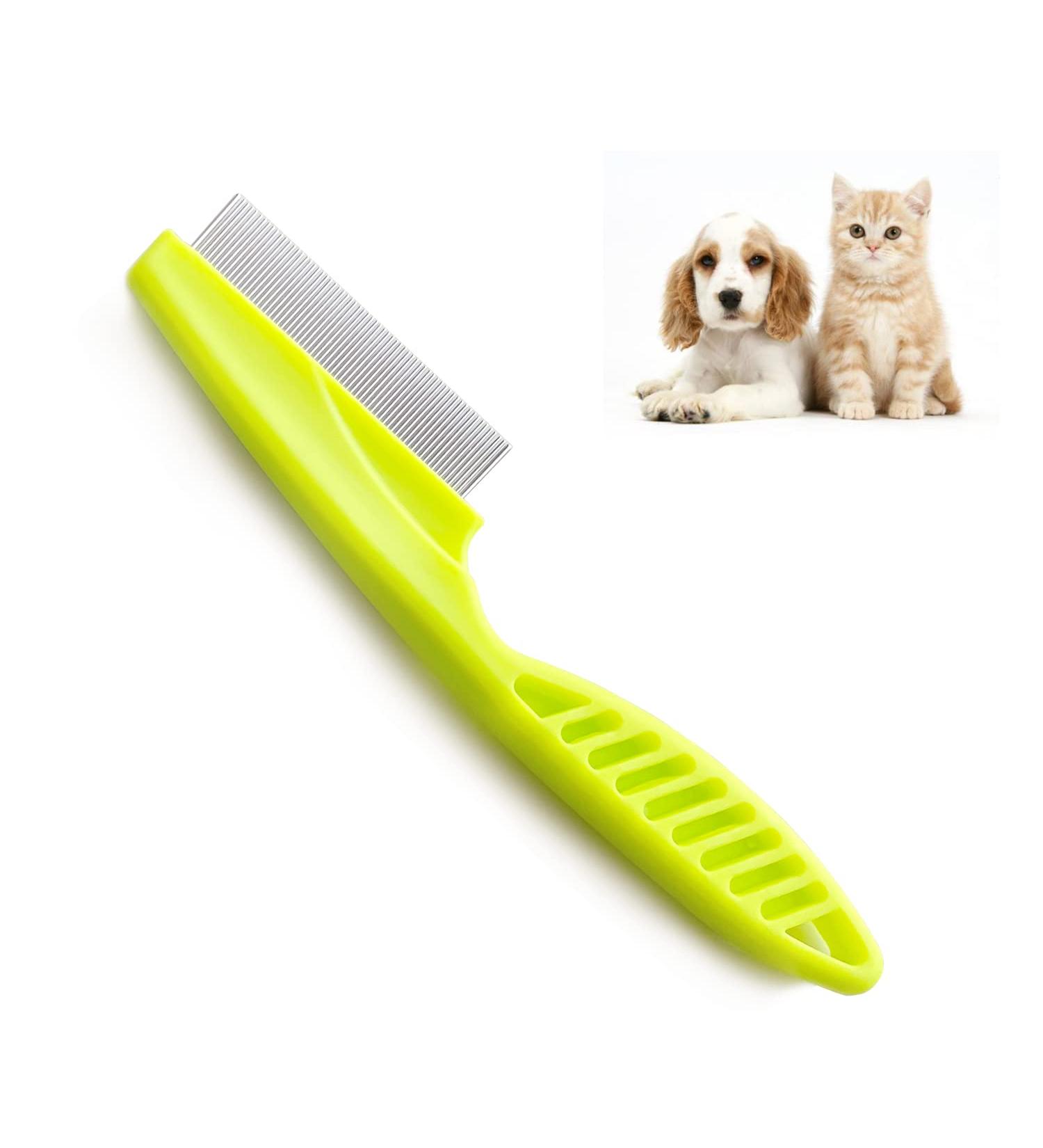 Zenvaly Flea Comb & Tear Stain Remover for Cats & Dogs | Lice & Dirt Comb | Green Pet Grooming Tool - Buy Online on GoSupps.com