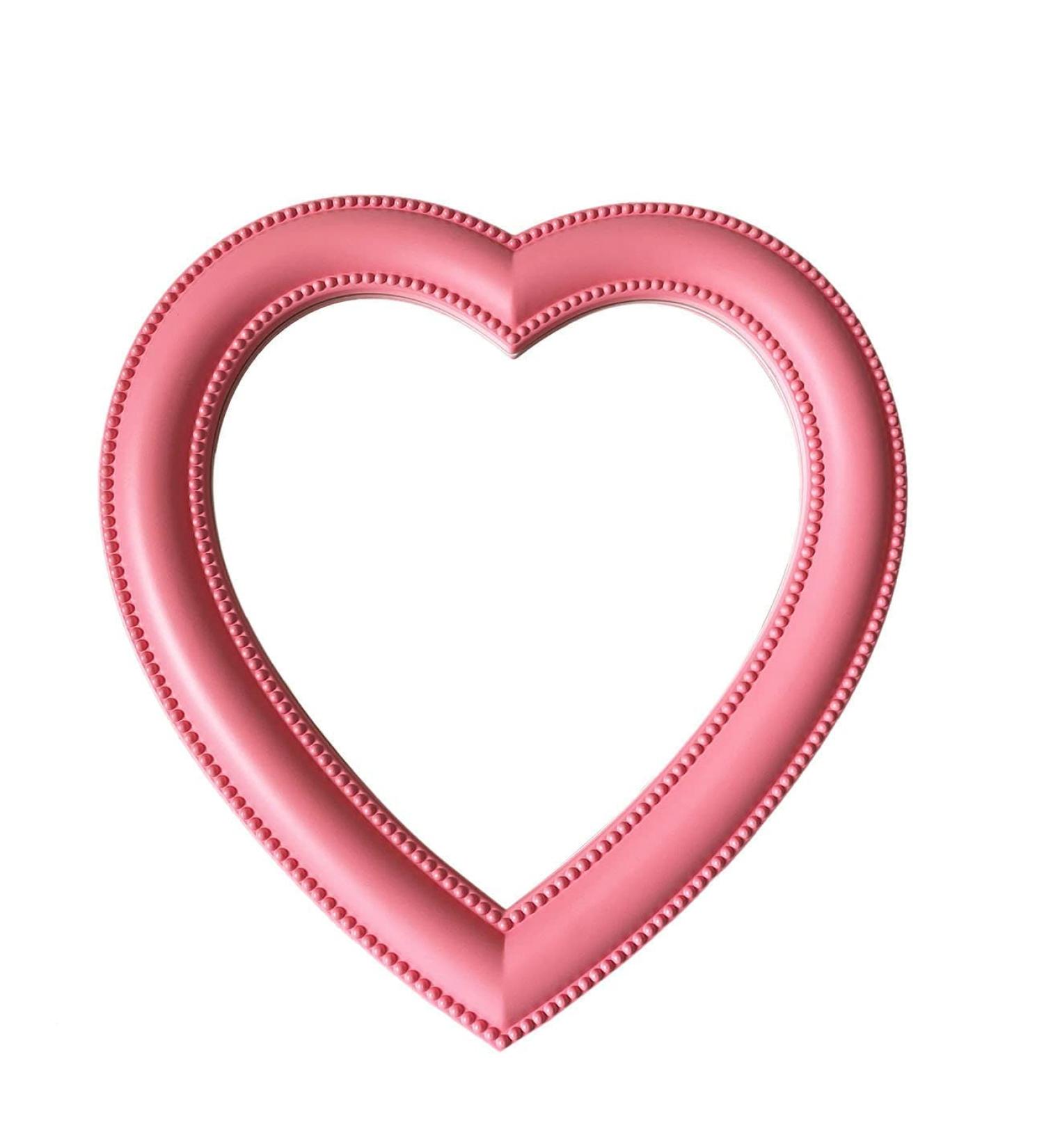 Yeekea Heart Shape Makeup Mirror - Pink | Cosmetic Desktop & Wall Hanging Mirror - Buy Online on GoSupps.com