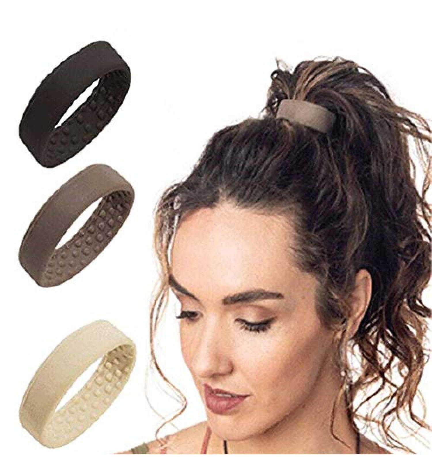 JklausTap Silicone Hair Tie - Multifunctional Rubber Bands Ponytail Holder | Foldable Black Hair Accessories for All Hair Types - Buy Online on GoSupps.com