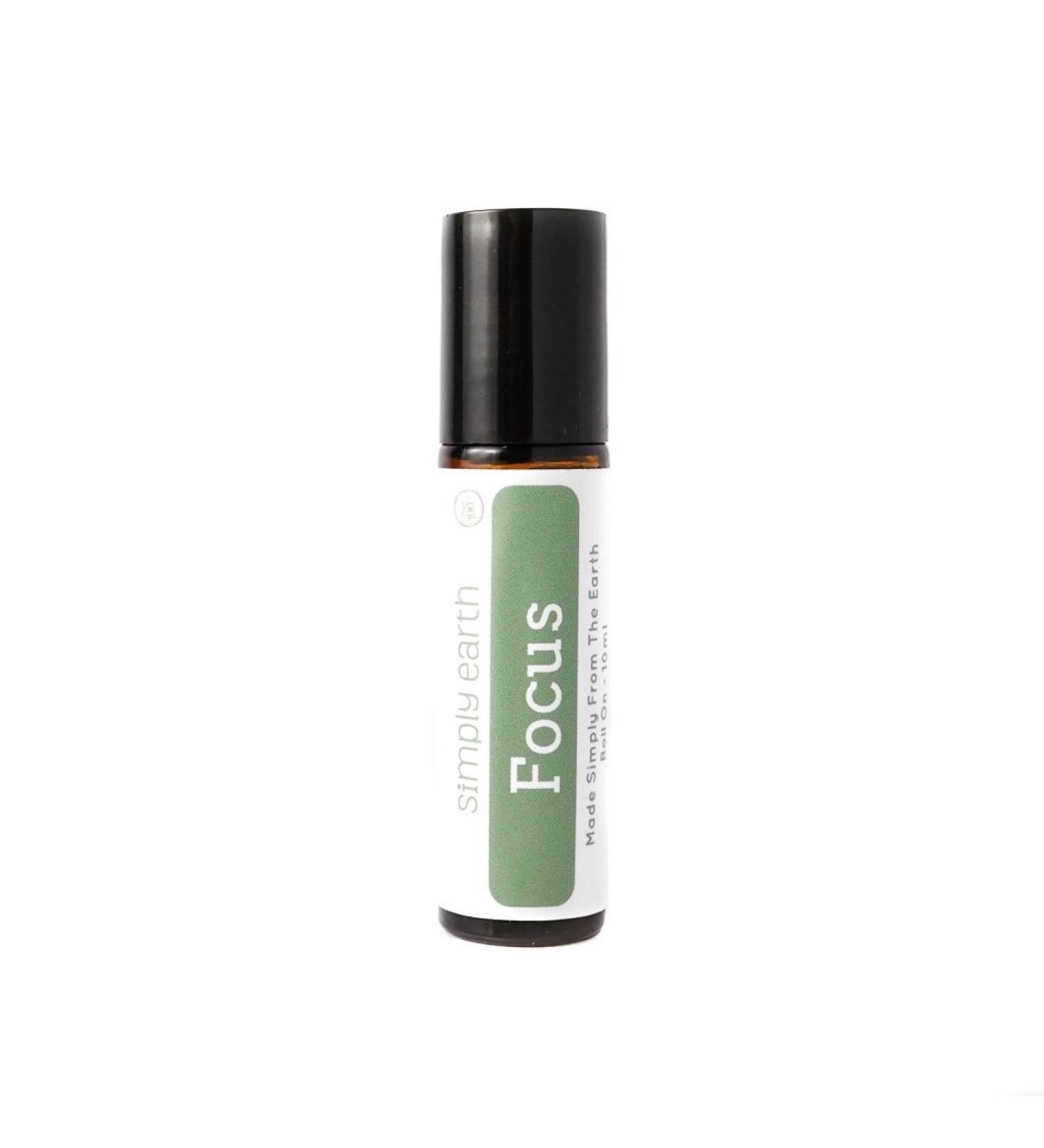 Focus Essential Oil Blend Roll-On Bottle by Simply Earth - 10ml 100% Pure Therapeutic Grade
