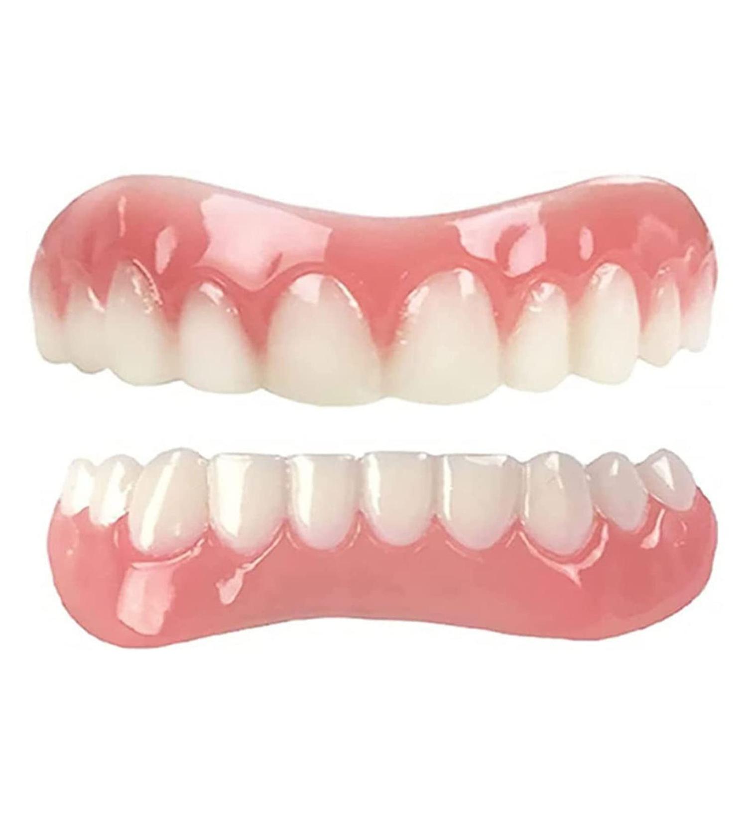 Xzlzmd Pebbles Dentures - Cosmetic Veneer Teeth Prosthesis for a Perfect Smile | Reusable Upper & Lower Jaw Dentures - Unisex 1 Pair - Buy Online on GoSupps.com