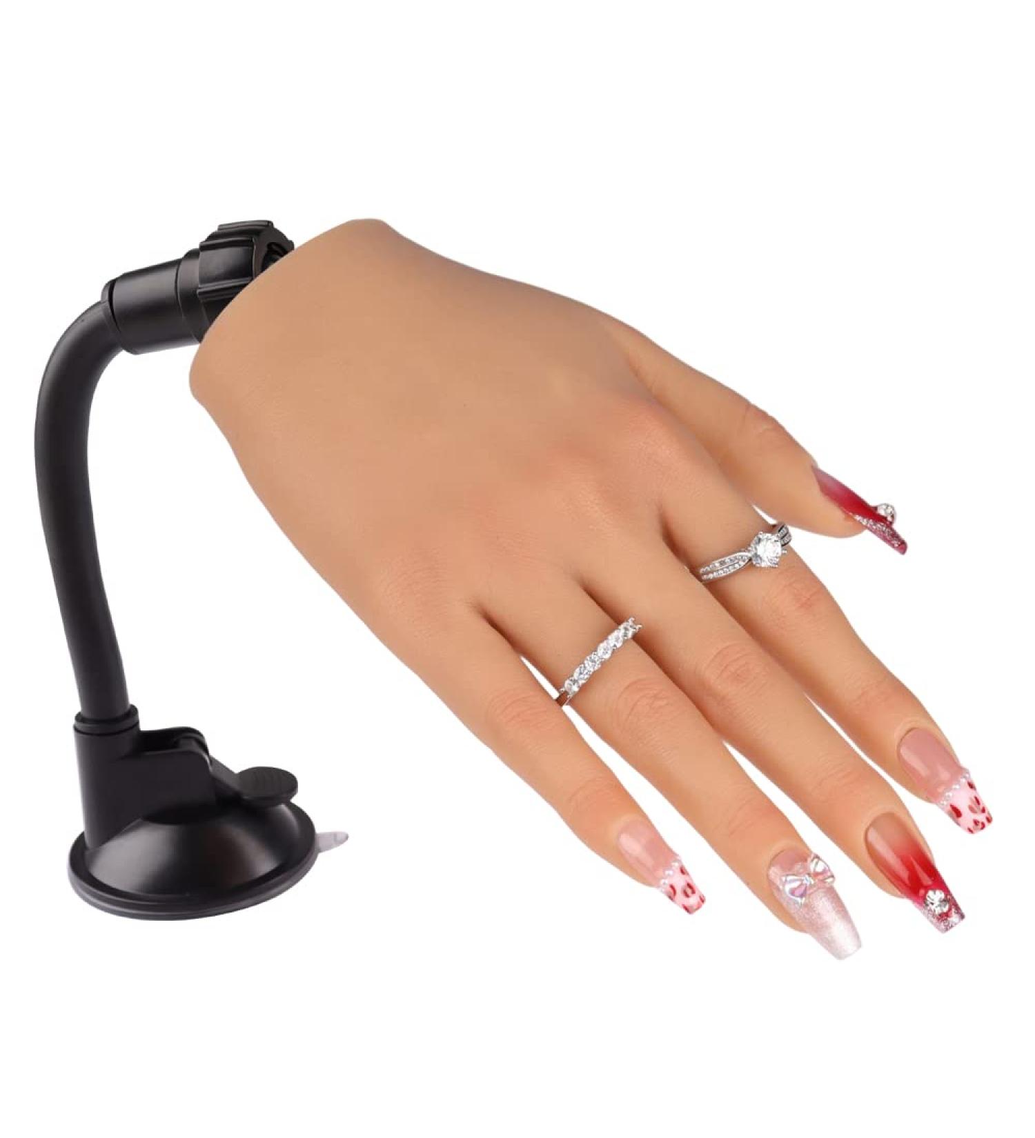 Nail Training Practice Hand with Clamp - Acrylic Technician Manicure Tool for DIY Print Practice - False Fake Hand for Best Nail Manicure - 1 Count - Buy Online on GoSupps.com