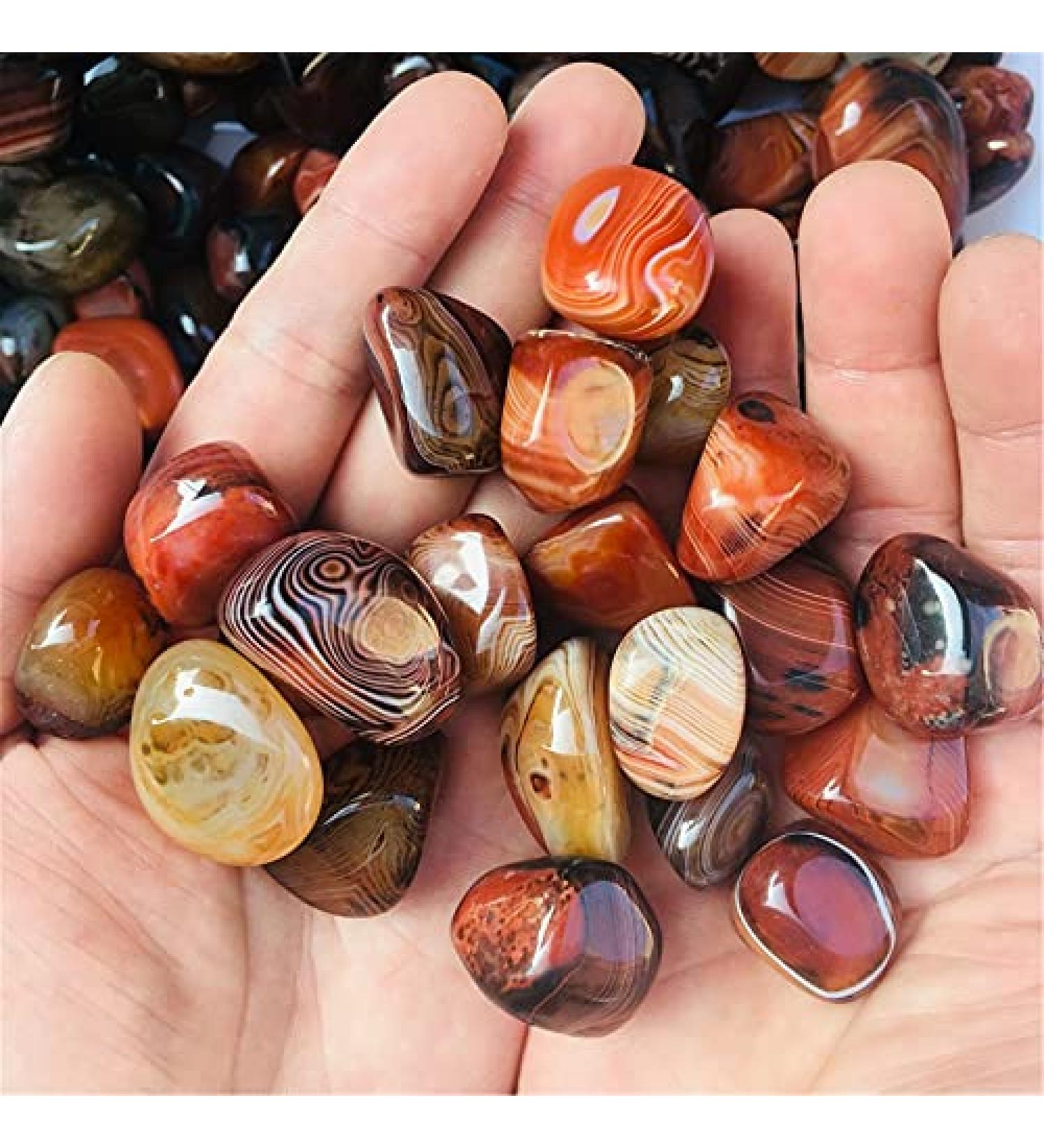 LVYAN Natural Banded Agate Stone Madagascar Good Luck Raw Gemstone Body Heathy Specimen Beautiful Collection Gift Dark Khaki L - Buy Online on GoSupps.com