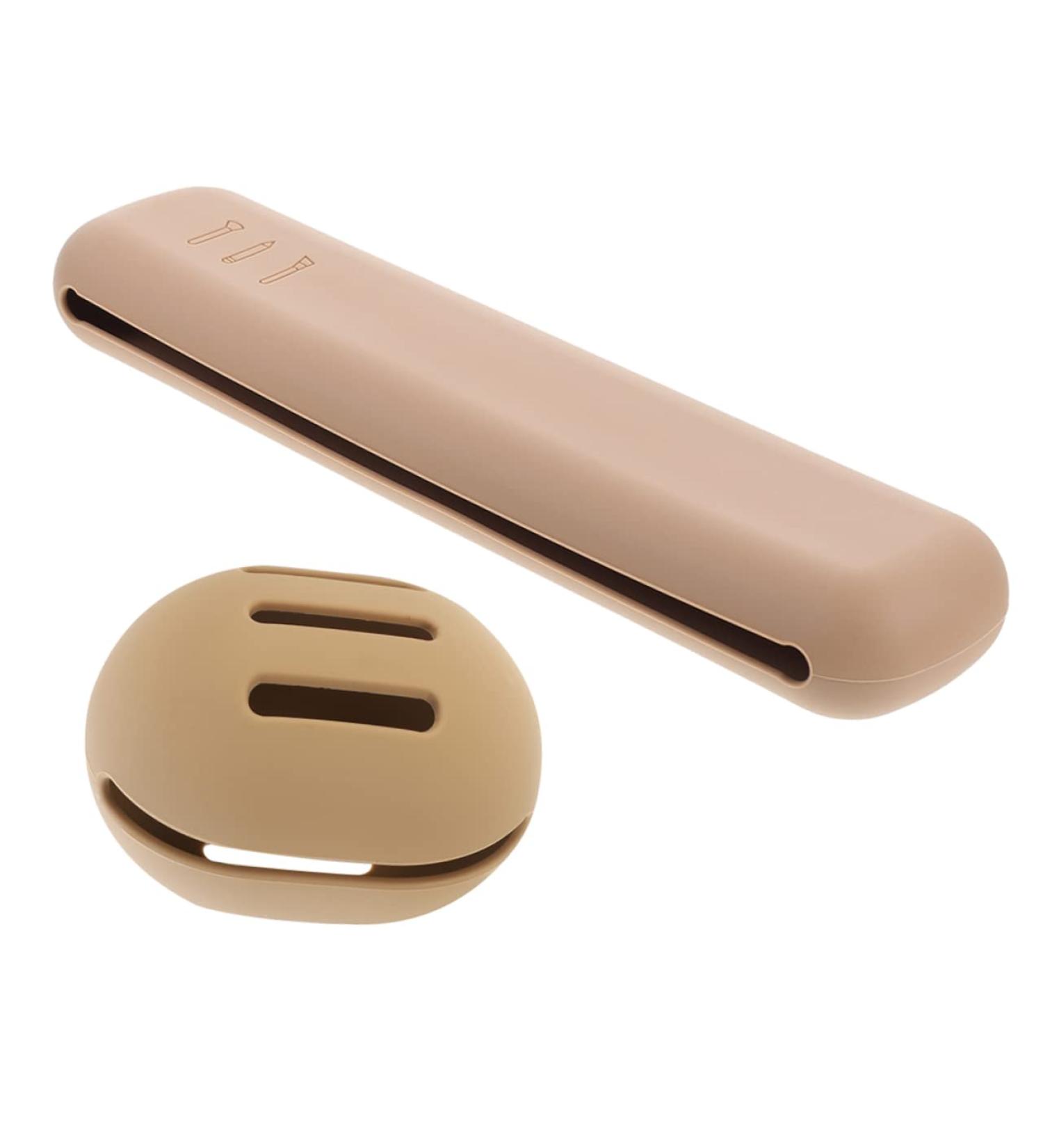 Healeved 1set Powder Puff Storage Box Sucker Miss Silica Gel Cosmetics Khaki 20X4.8CM - Buy Online on GoSupps.com