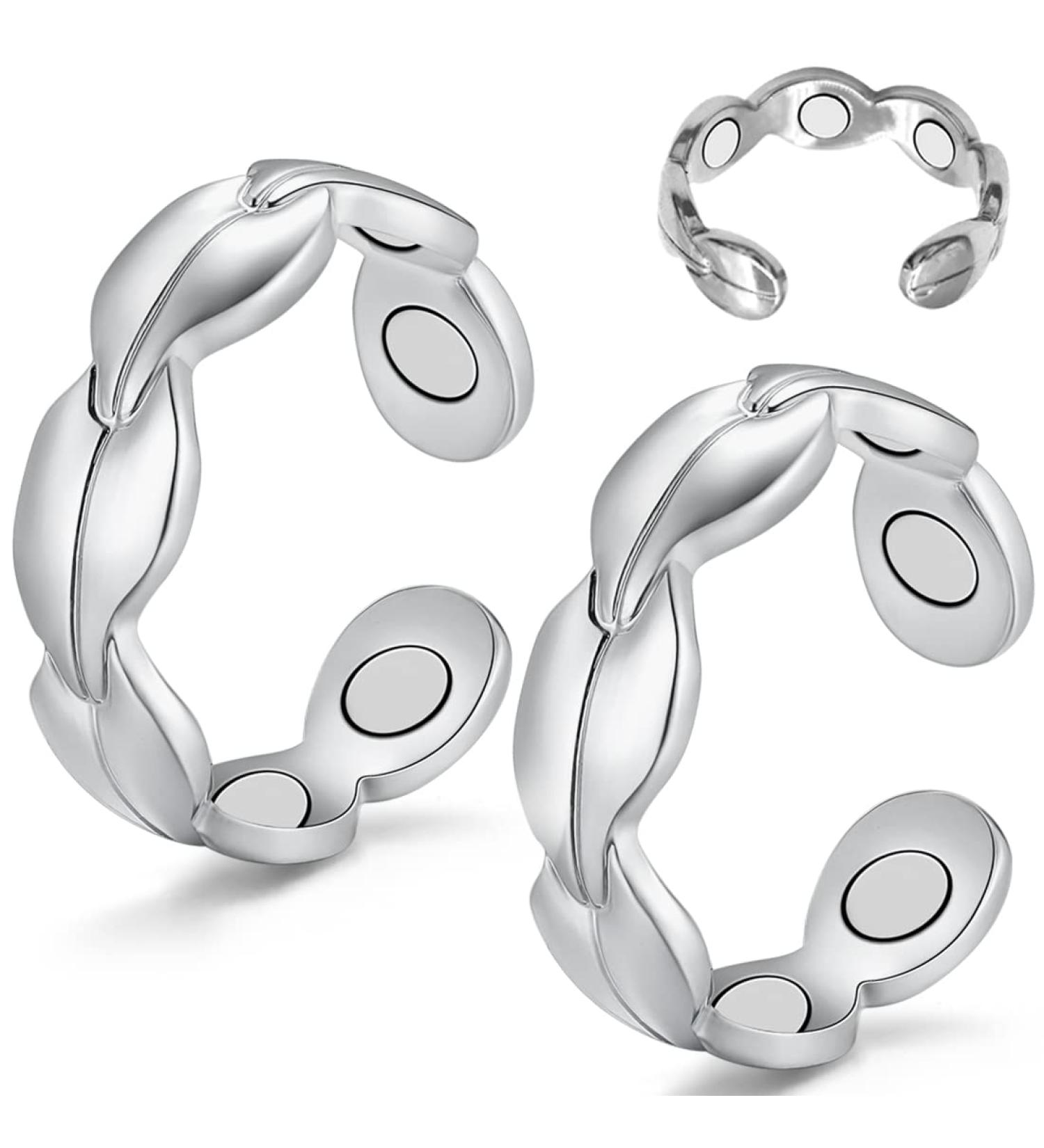 Cigmag Lymphatic Drainage Magnetic Ring for Women - Copper Adjustable with Removal Tool and Gift Box - 7X Silver - Buy Online on GoSupps.com