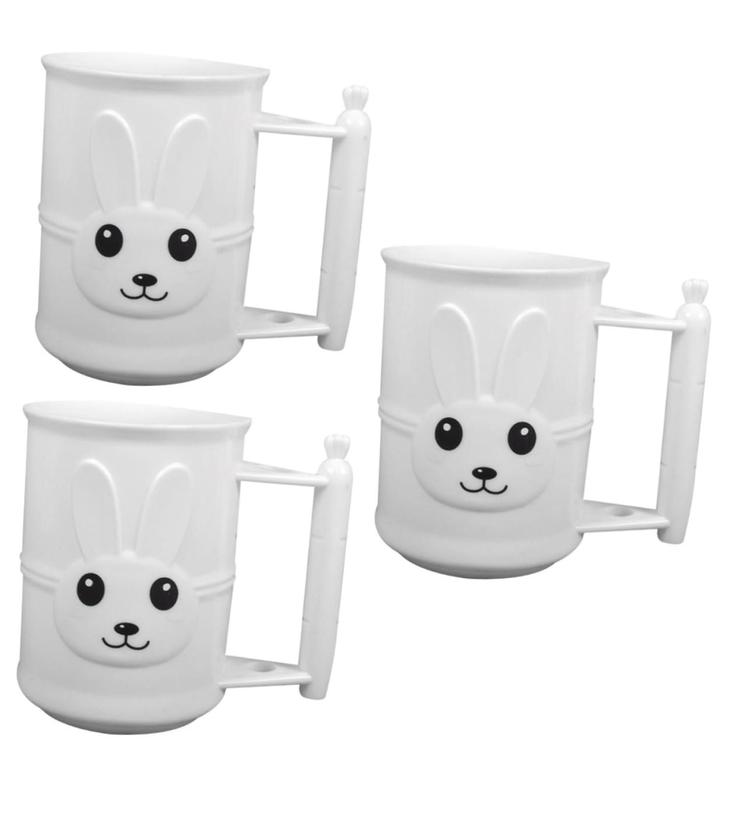 Buy Zerodeko 3pcs Cartoon Toothbrush Mug Set | Cute White Cups for Kids - International Shipping Available - Buy Online on GoSupps.com
