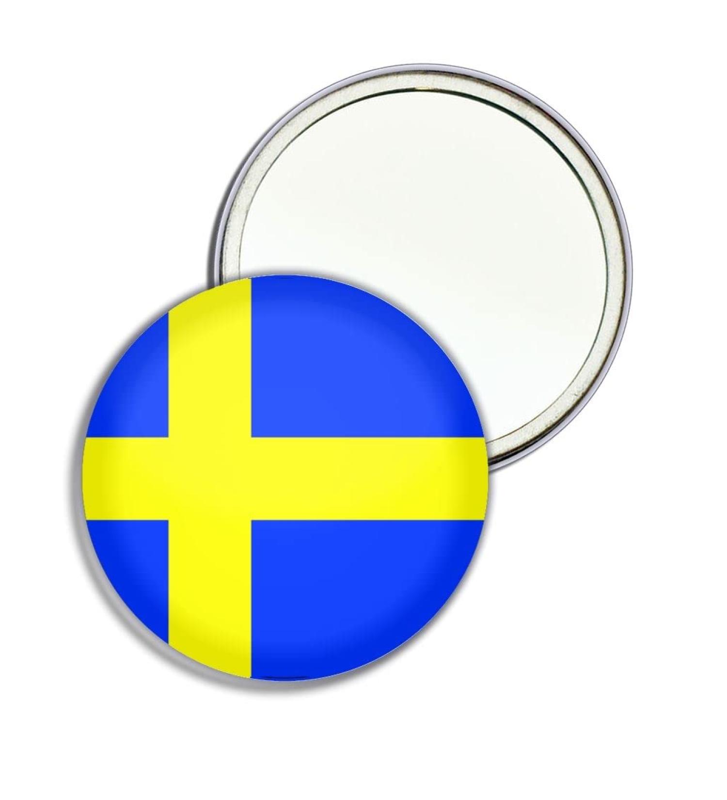 Sweden Flag 77mm Round Compact Mirror - Buy Online Now - Buy Online on GoSupps.com